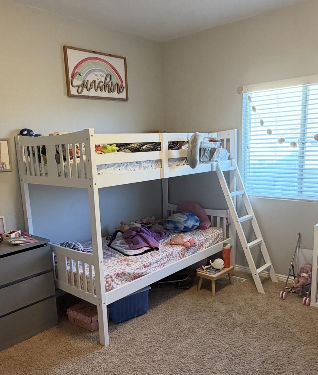 Storkcraft Caribou Twin-Over-Twin Bunk Bed, Navy | GREENGUARD Gold Certified, Wood Twin Bunk Beds for Kids Bedroom, Converts to 2 Individual Twin Beds, No Box Spring Required customer photo 1