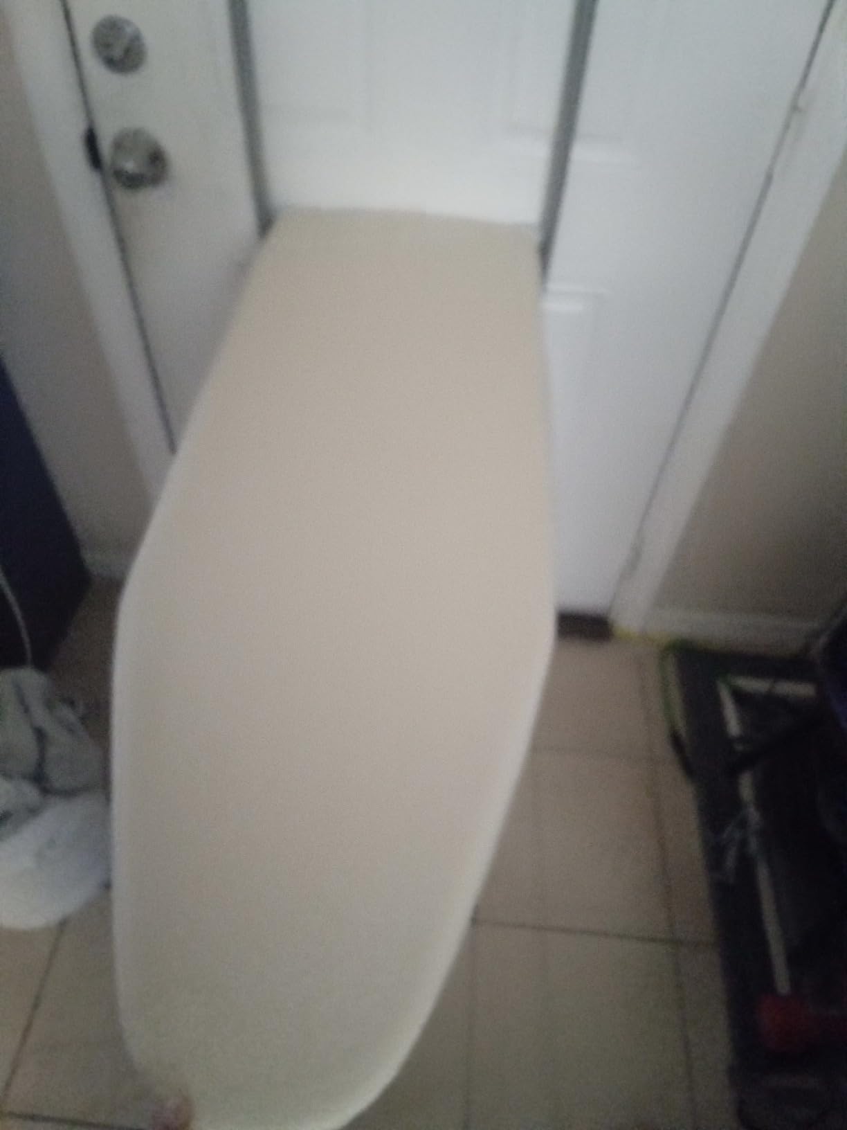 Household Essentials 144222 Over The Door Small Ironing Board with Iron Holder, Natural Cotton Cover Silver customer photo 2