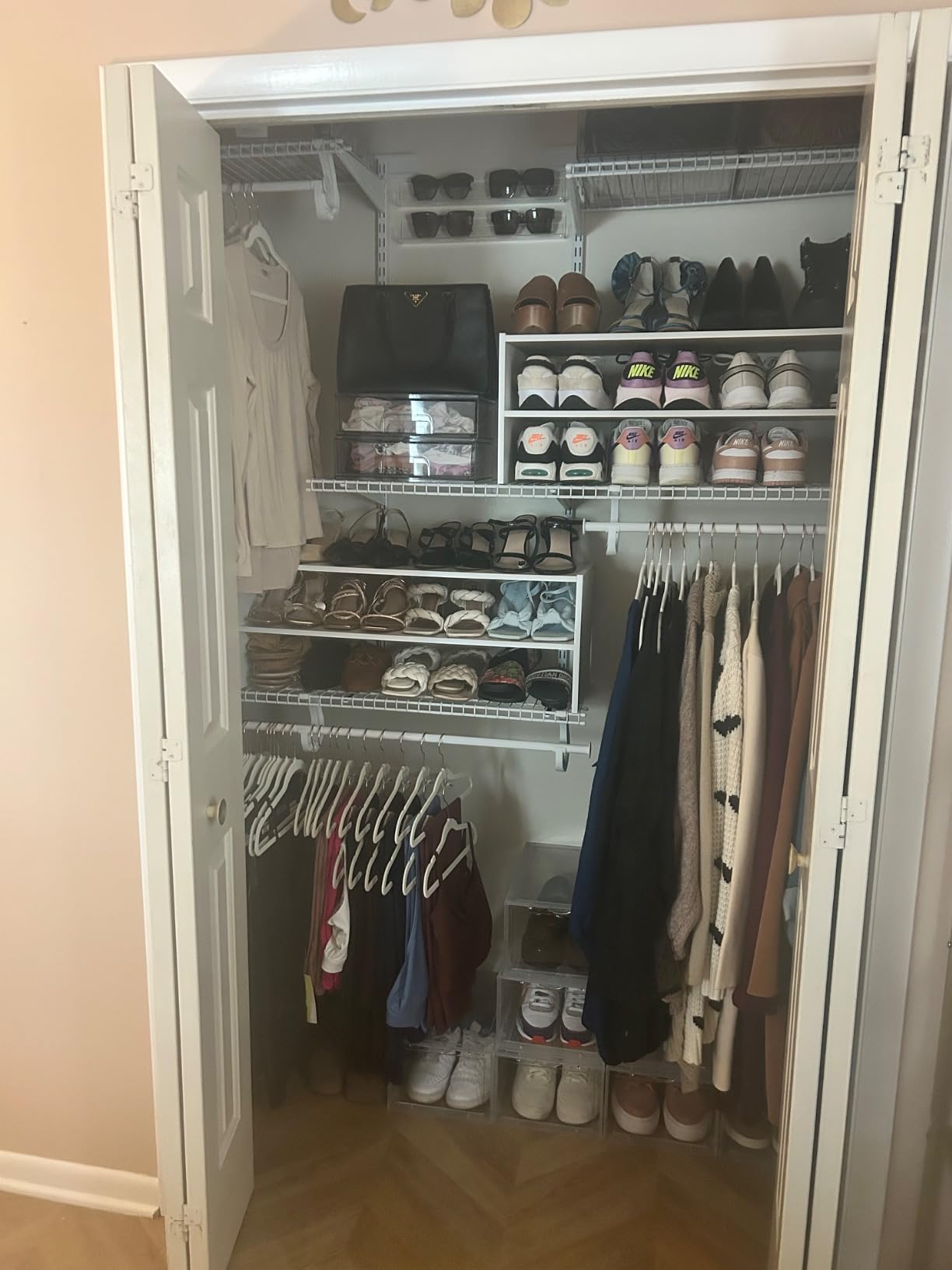 ClosetMaid ShelfTrack Wire Closet Organizer System, Adjustable from 4 to 6 Ft., With Shelves, Clothes Rods, Hardware, Durable Steel, White customer photo 2
