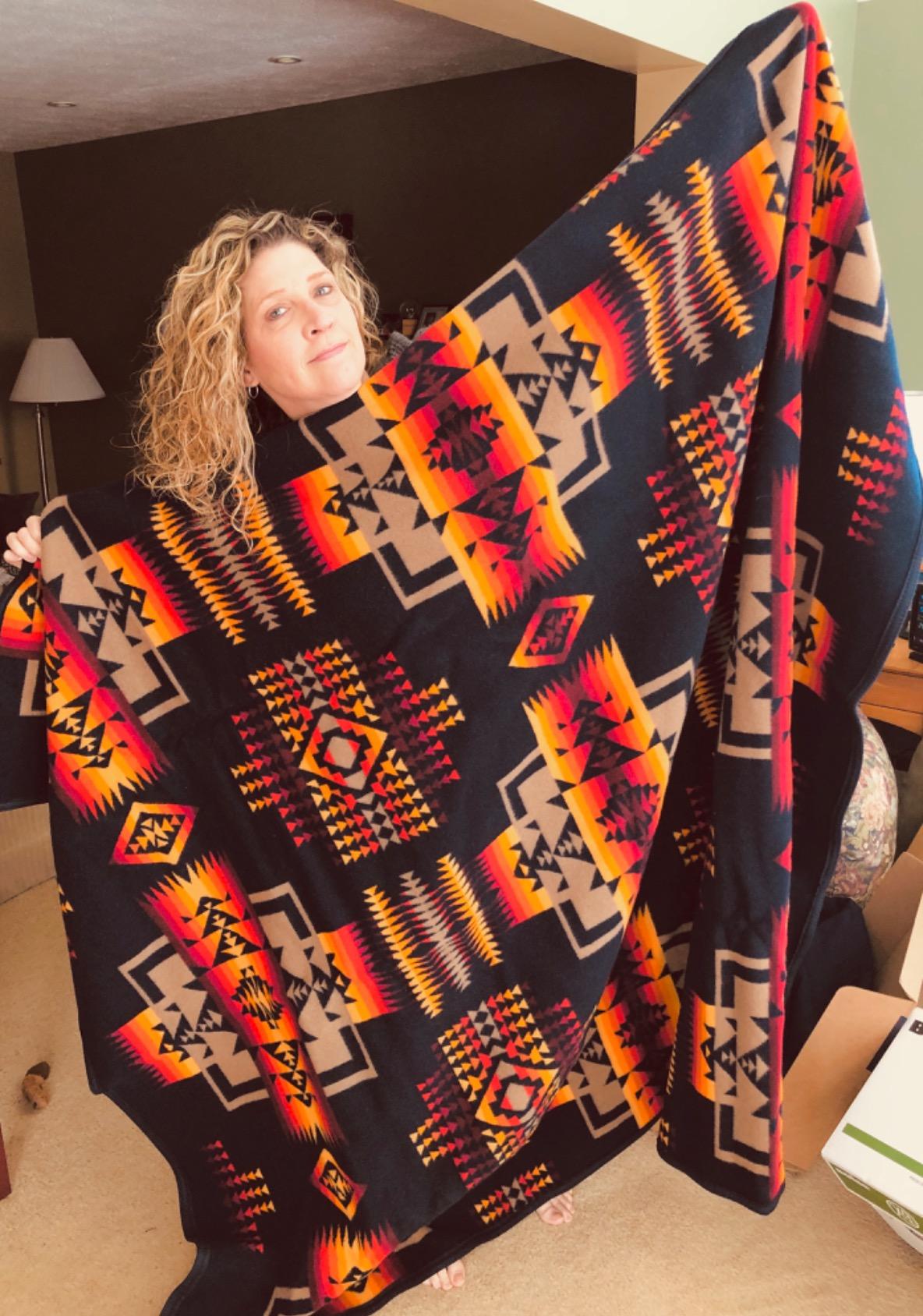 Pendleton Chief Joseph Jacquard Wool Throw Blanket, Reversible 64 x 80 Inch | Wool Felt Binding, Breathable, Napped for Softness customer photo 1