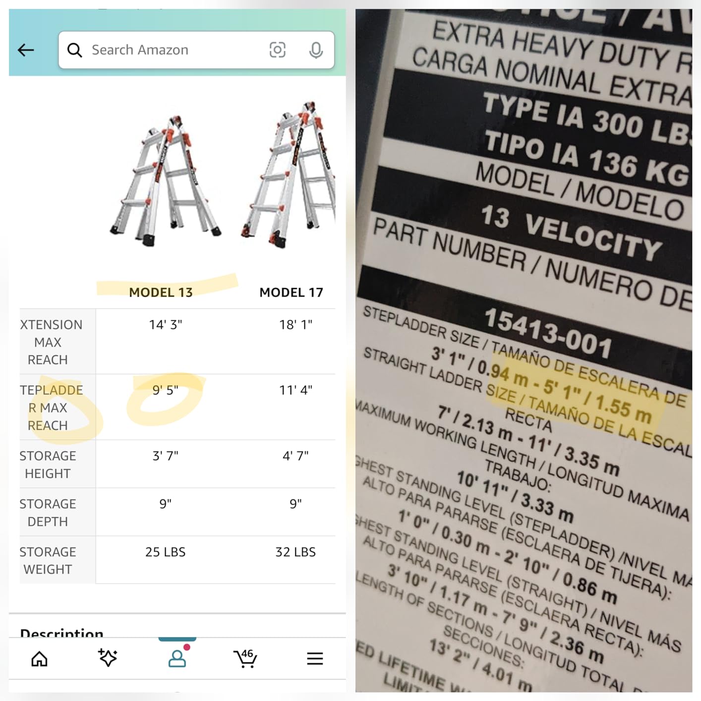 Little Giant Velocity, Aluminum Ladder, 14 ft Reach, 15413-001 | Telescoping Multi-Position Ladder with Extension, A-Frame, 90-Degree & Trestle Modes, 300 lbs. Rating customer photo 1