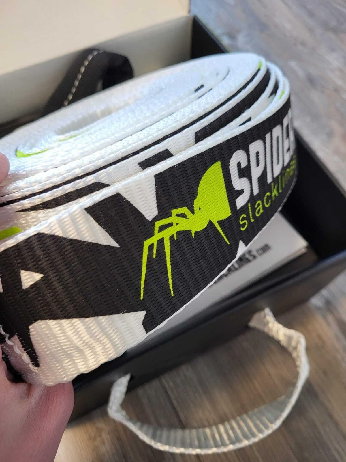 Spider Slacklines - White Line Slackline Kit for Beginners - Contains a Ratchet and a 50 ft Line - Complete Set 50 ft Length customer photo 1