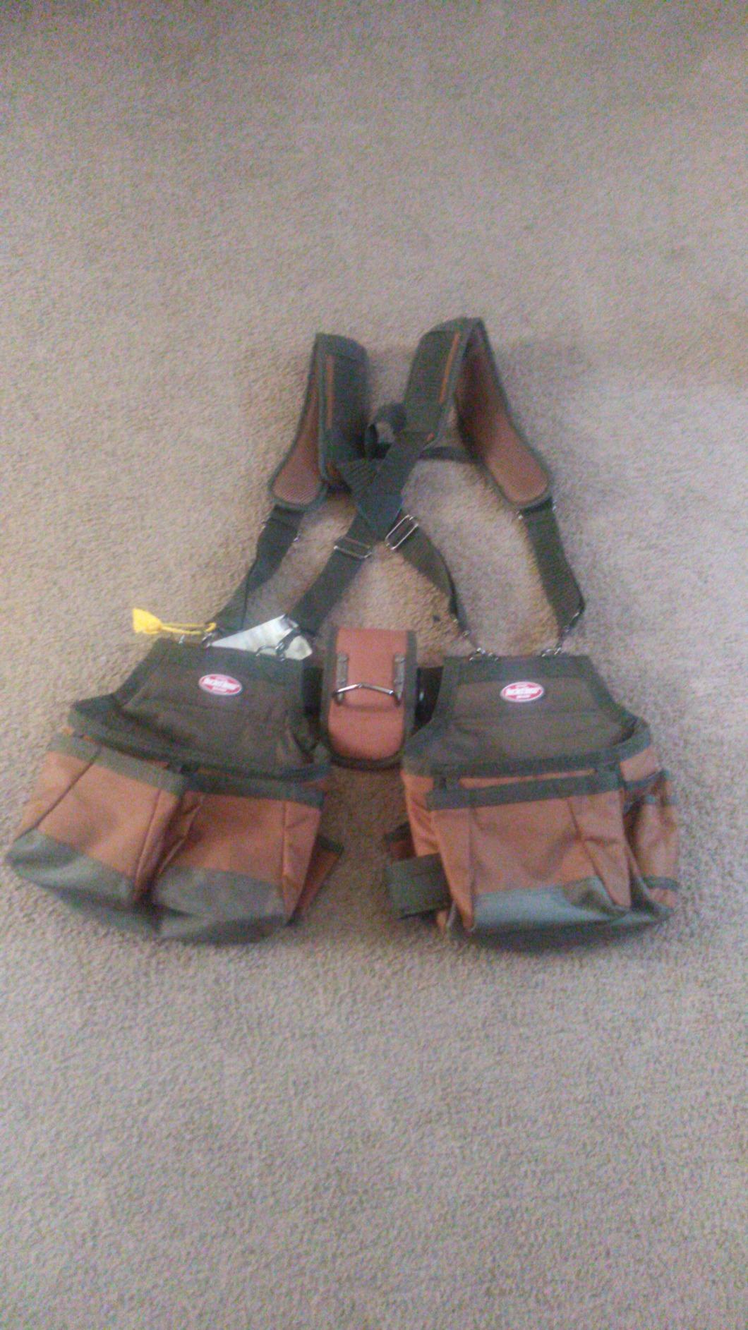 Bucket Boss - AirLift Tool Belt with Suspenders, Original Series (50100) with 12 pockets, Brown, 52 Inch customer photo 2