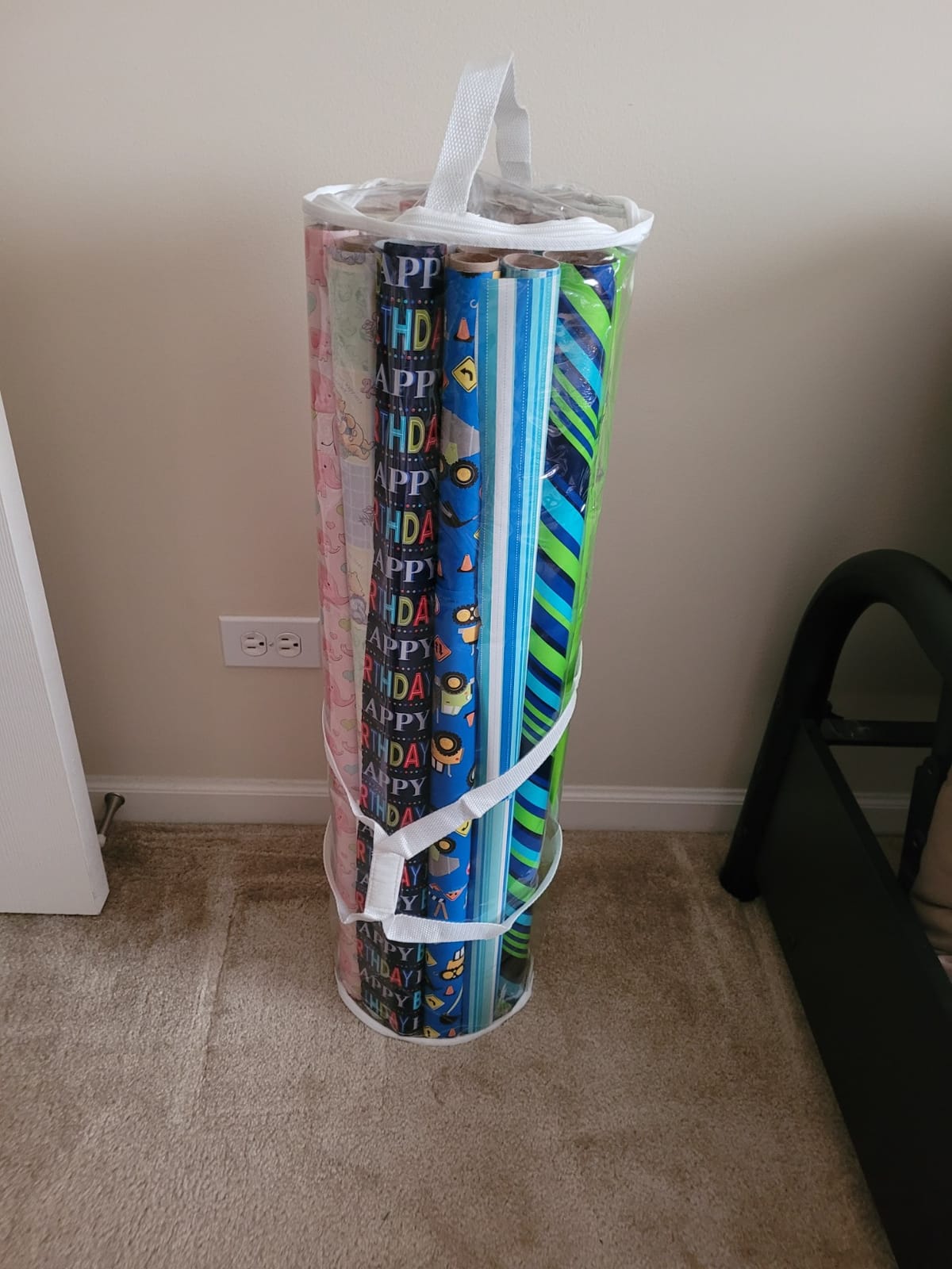 Whitmor 6044-4924 Clear Gift Wrap Organizer - Zippered Storage for 25 Rolls customer photo 1