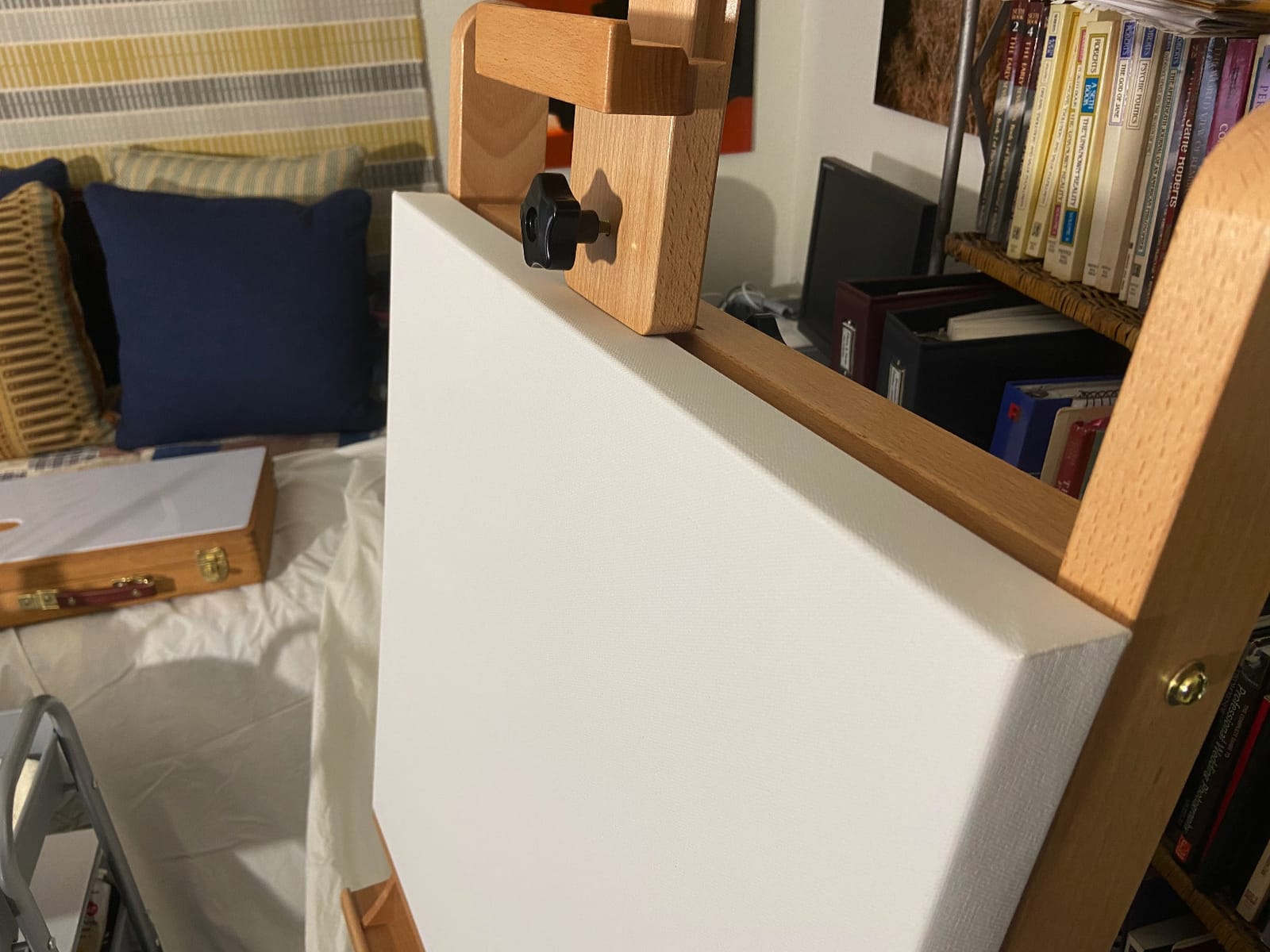 U.S. Art Supply Medium Wooden Studio H Frame Easel with Storage Tray | Also includes Wheels - Adjustable to 96