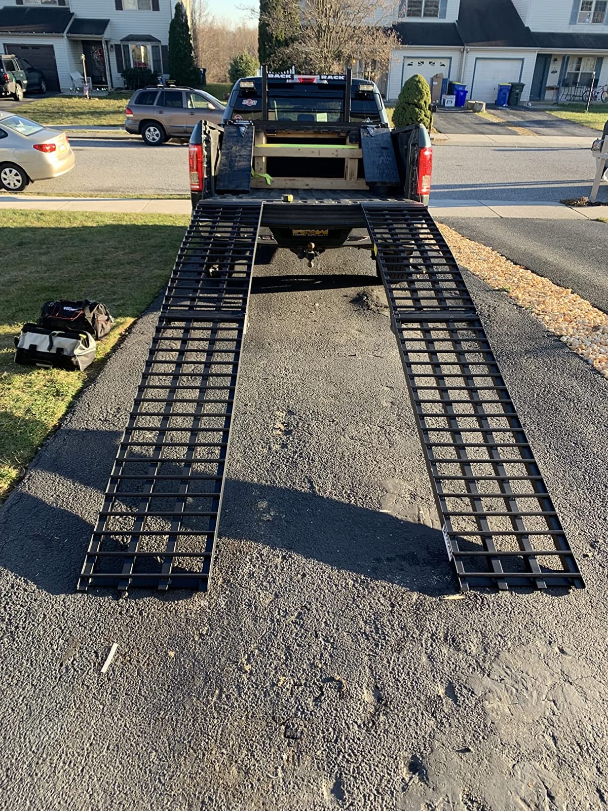 10' UTV/ATV Ramps for Loading Pickup Trucks, 2,000 lb Cap, Titan Ramps | ATV loading, truck or trailer, safety straps included, quad, four-wheeler, golf cart customer photo 1