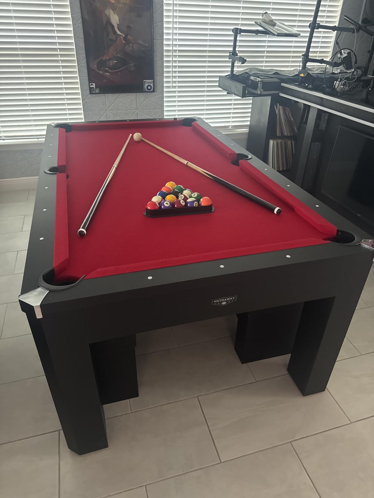 Hathaway Pool Table Combo Set with Benches customer photo 1