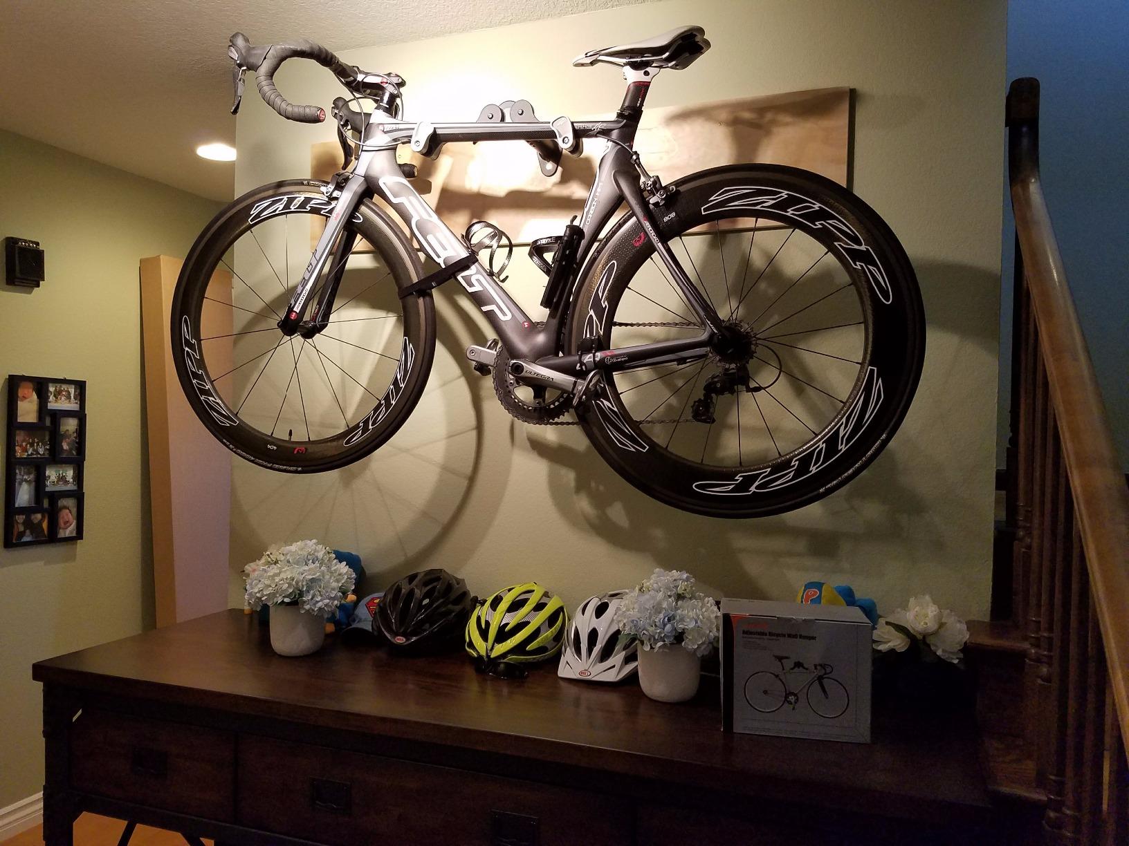 Ibera Bike Wall Mount - Adjustable Frame Holder & Soft Rubber Cradles - Garage Bike Rack for Road, MTB, Kids, Hybrid Bikes - Easy Installation & Space-Saving Design customer photo 2