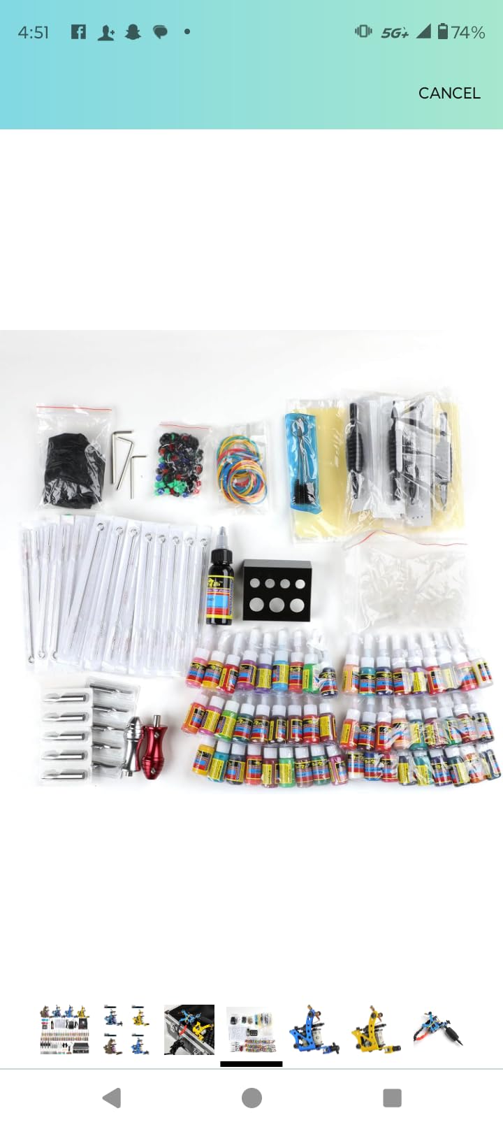 Solong Tattoo Complete Tattoo Kit 4 Pro Machine Guns 54 Inks Power Supply Foot Pedal Needles Grips Tips Carry Case TK453-US customer photo 2