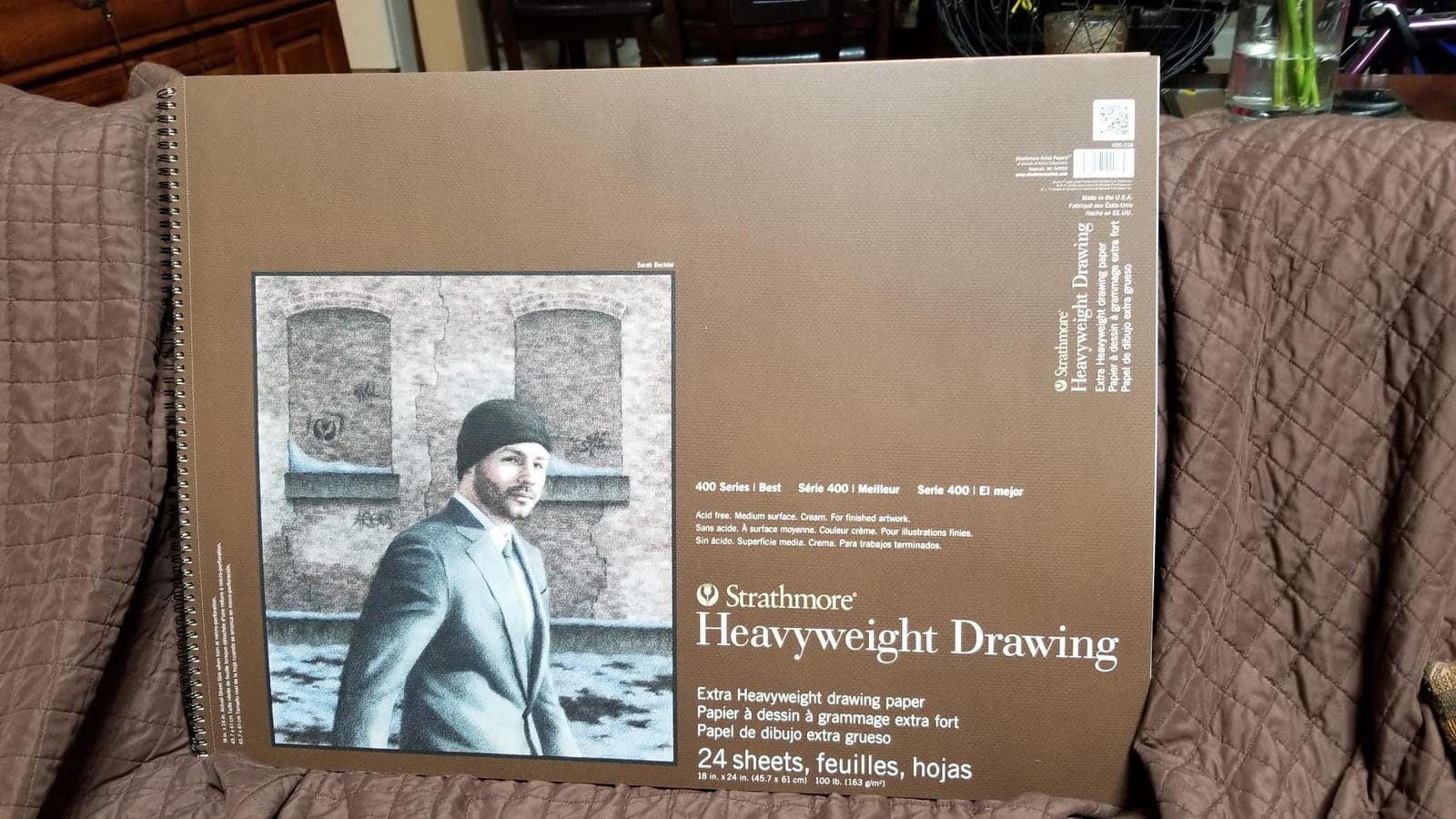 Strathmore 400 Series Heavyweight Drawing Pad, 100 lb. Paper, 18 X 24 inches, Cream, 24 Sheets (400-218) customer photo 2