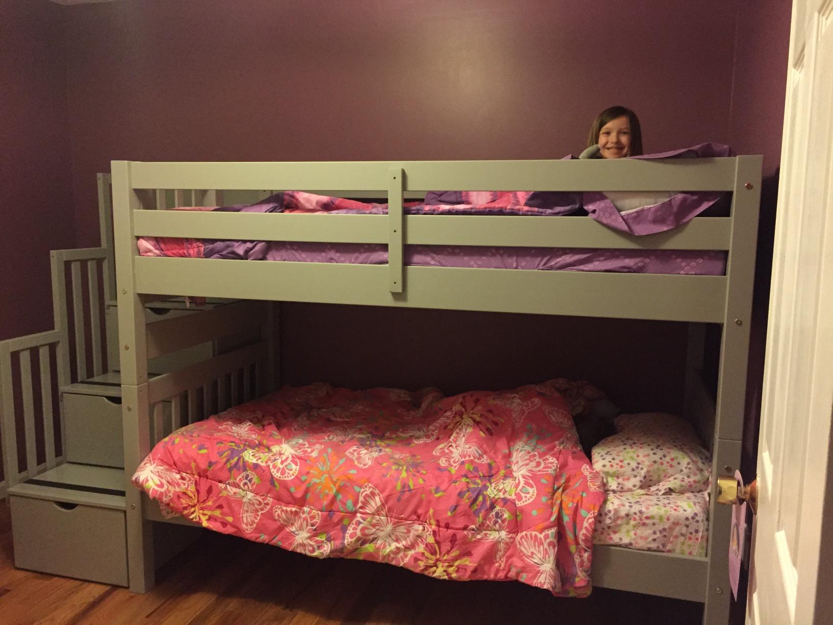 Bedz King Stairway Bunk Beds Twin Over Twin, 3 Step Drawers, Gray customer photo 1