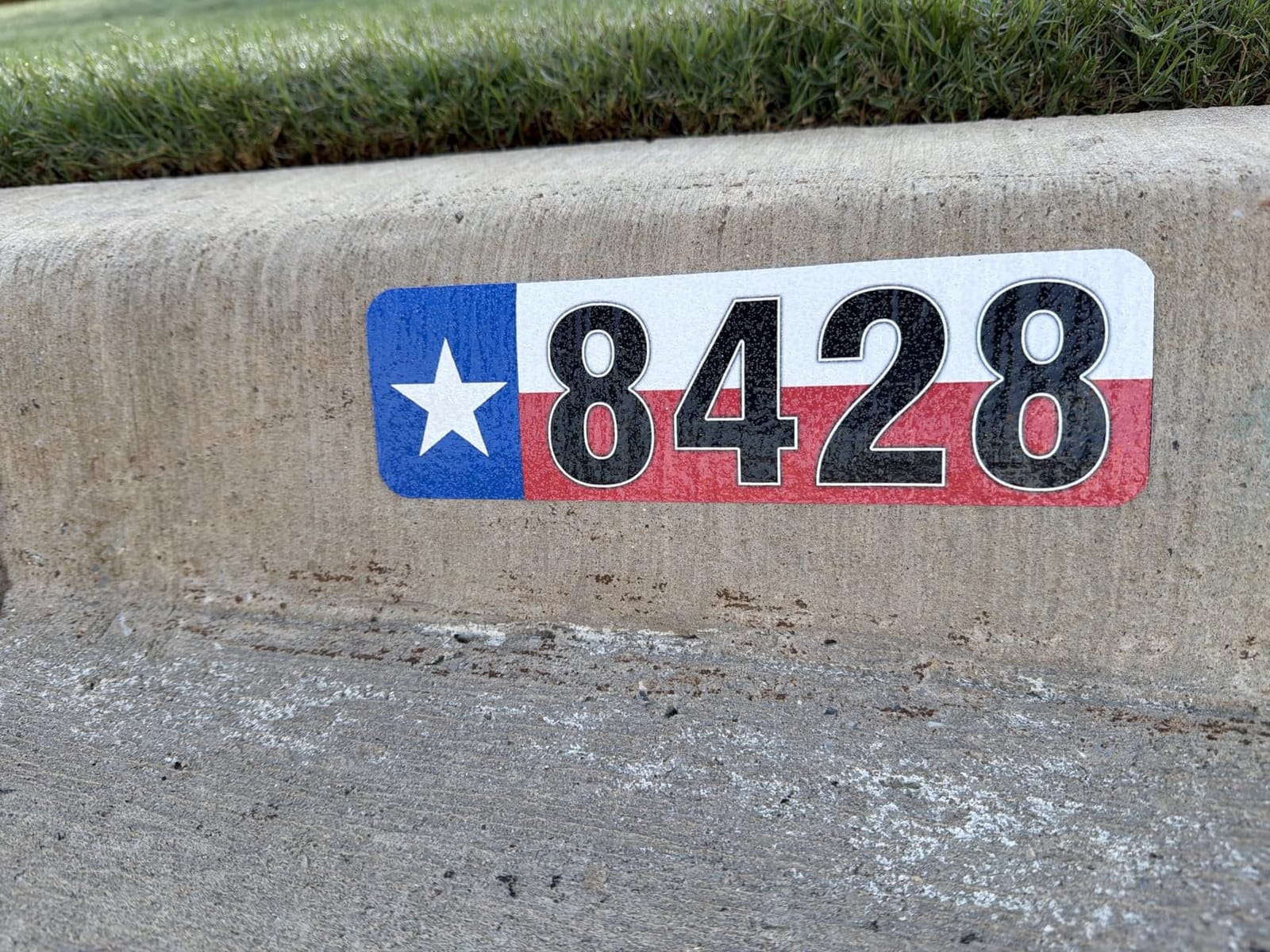 Curb-N-Sign Curb Wrap Address Decal for Curbs - White Custom House Number Decals for Front Doors, Windows, Curbs, or Walls - Weather Resistant Wraps Perfect for Outside House Address customer photo 2