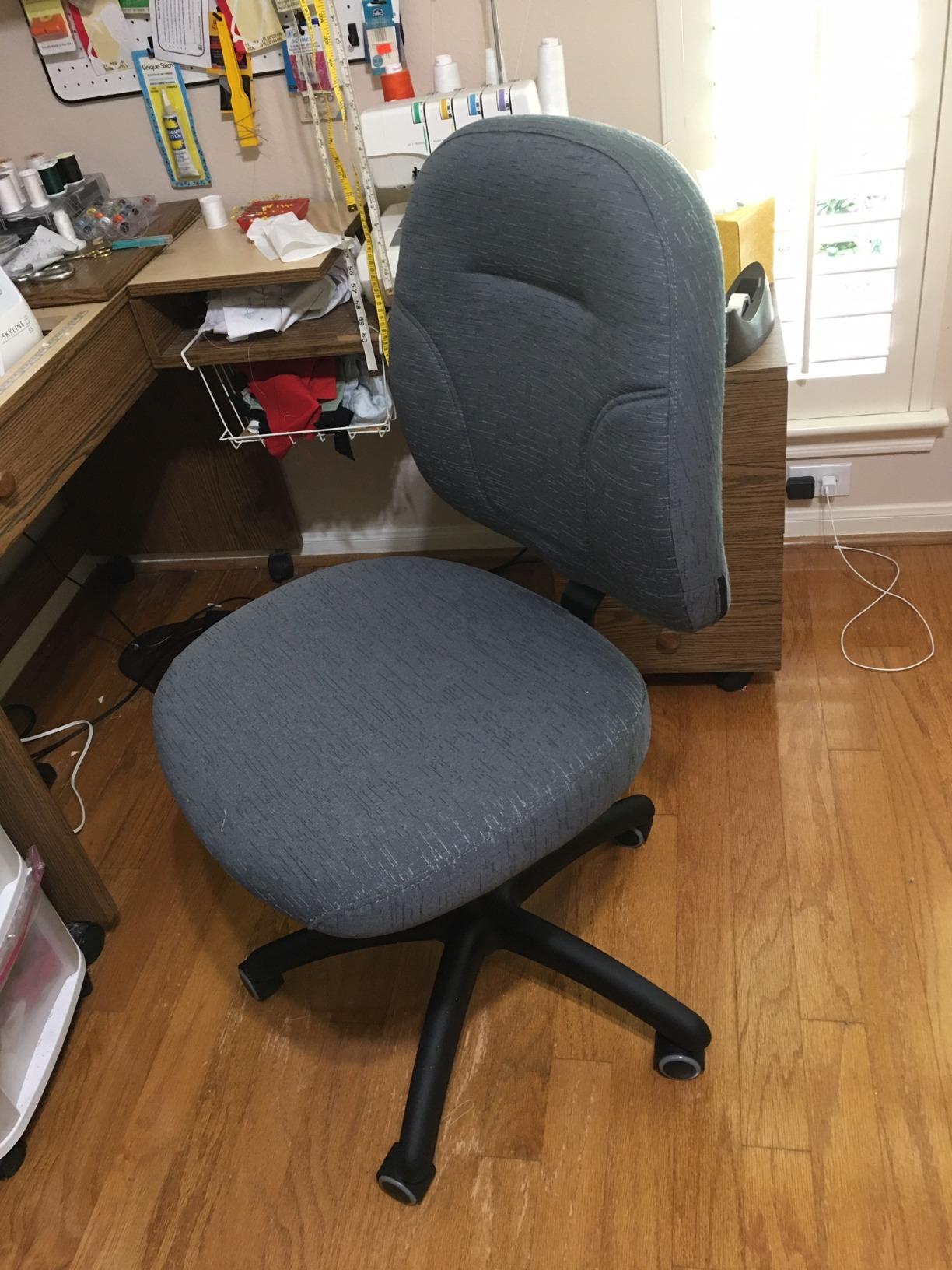Reliable Ergonomic Task Chair, Sewing Chair, Adjustable Height, Grey | Contoured Cushion, Waterfall Seat Edge, 250lb weight capacity, Heavy Duty, Glides, Made in Canada, Commercial Quality customer photo 1