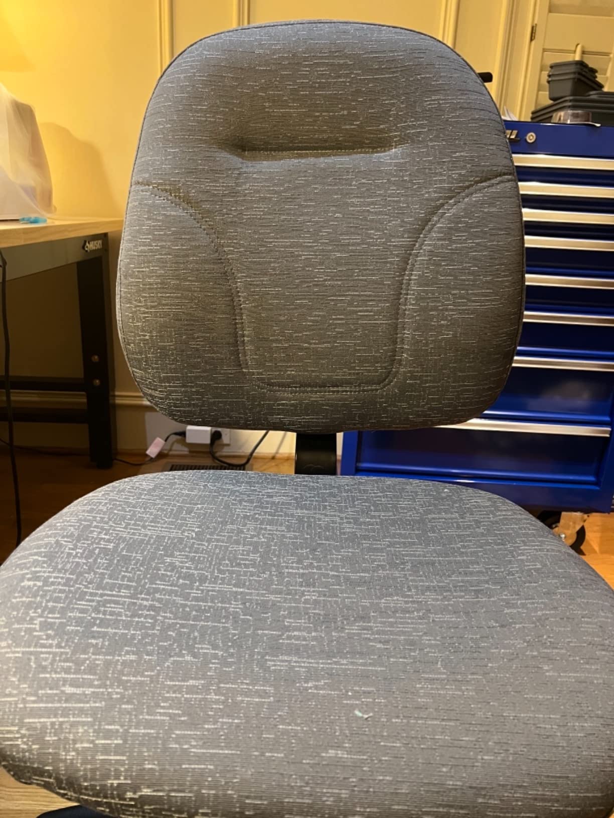 Reliable Ergonomic Task Chair, Sewing Chair, Adjustable Height, Grey | Contoured Cushion, Waterfall Seat Edge, 250lb weight capacity, Heavy Duty, Glides, Made in Canada, Commercial Quality customer photo 2