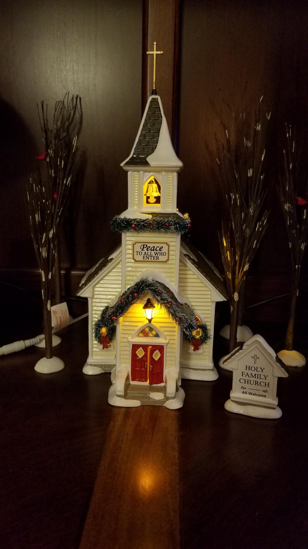 Department 56 Original Snow Village Holy Family Church Lit Building and Figurine Set, 10.63 Inch, Multicolor customer photo 1