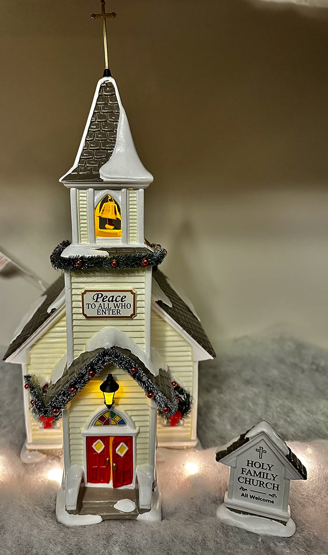 Department 56 Original Snow Village Holy Family Church Lit Building and Figurine Set, 10.63 Inch, Multicolor customer photo 2