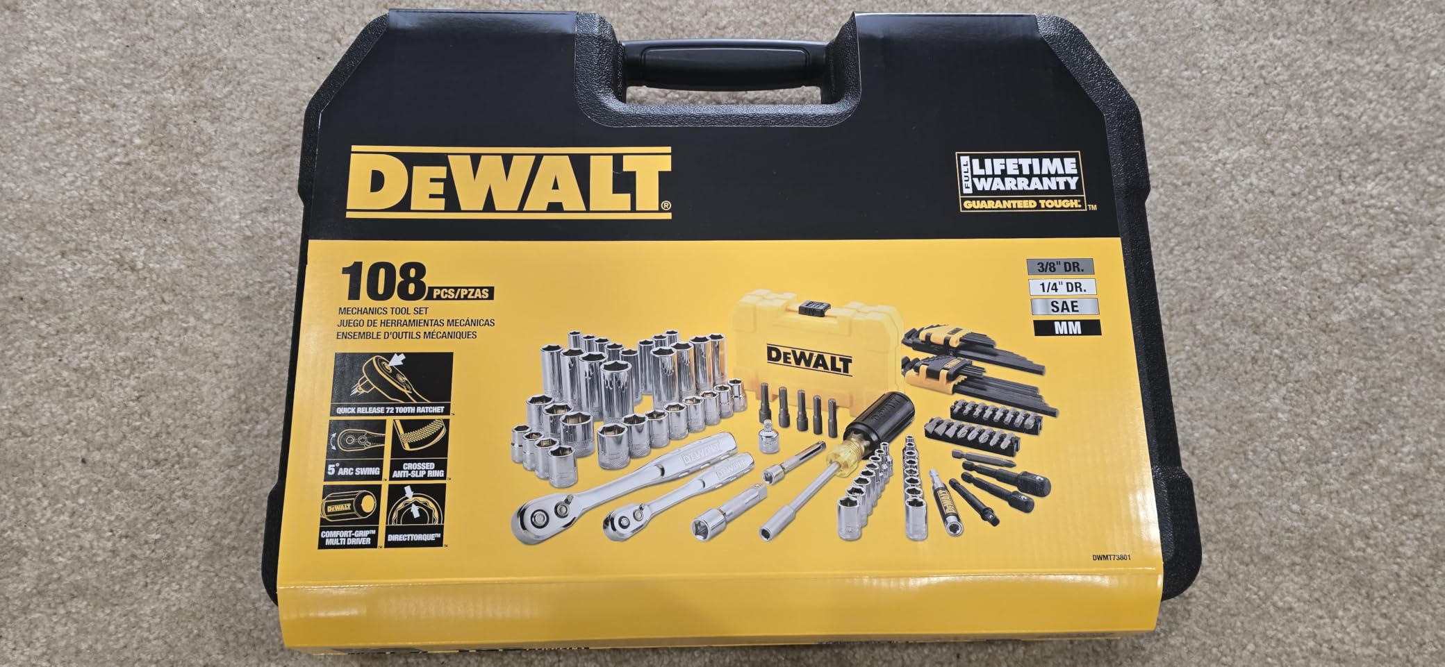 DEWALT Mechanics Tools Kit and Socket Set, 1/4