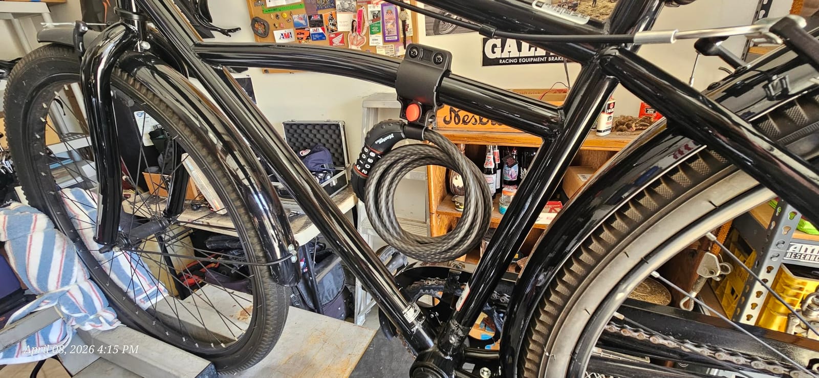 Master Lock Black Set Your Own Combination Bike Lock, Metal Cable Lock has a Weather Resistant Vinyl Coating for Outdoor Durability, 5 Feet Long, 8370D customer photo 1