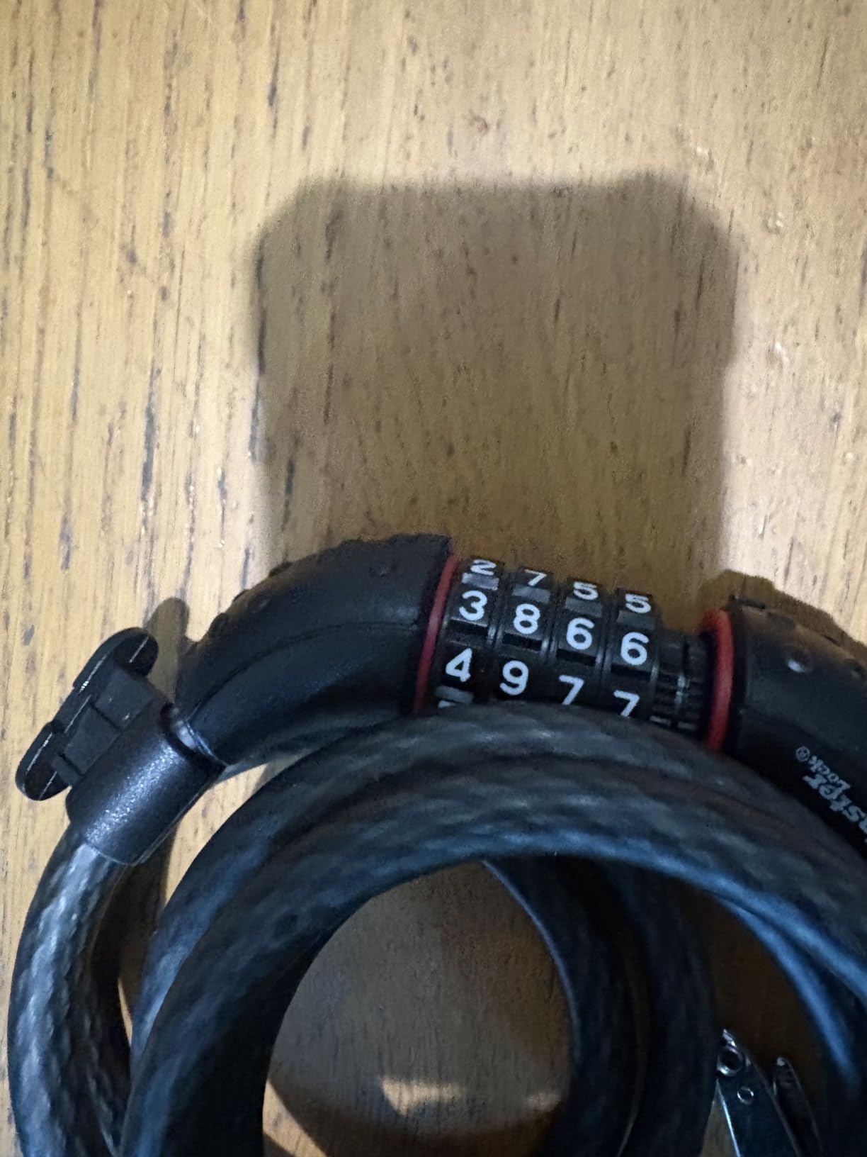 Master Lock Black Set Your Own Combination Bike Lock, Metal Cable Lock has a Weather Resistant Vinyl Coating for Outdoor Durability, 5 Feet Long, 8370D customer photo 2
