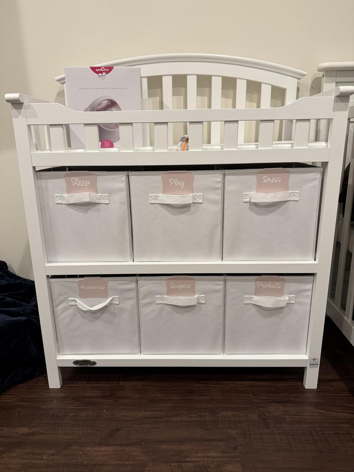 Graco Changing Table with Water-Resistant Changing Pad (White) - GREENGUARD Gold Certified, Multi Storage Nursery Changing Table for Infants and Babies customer photo 2