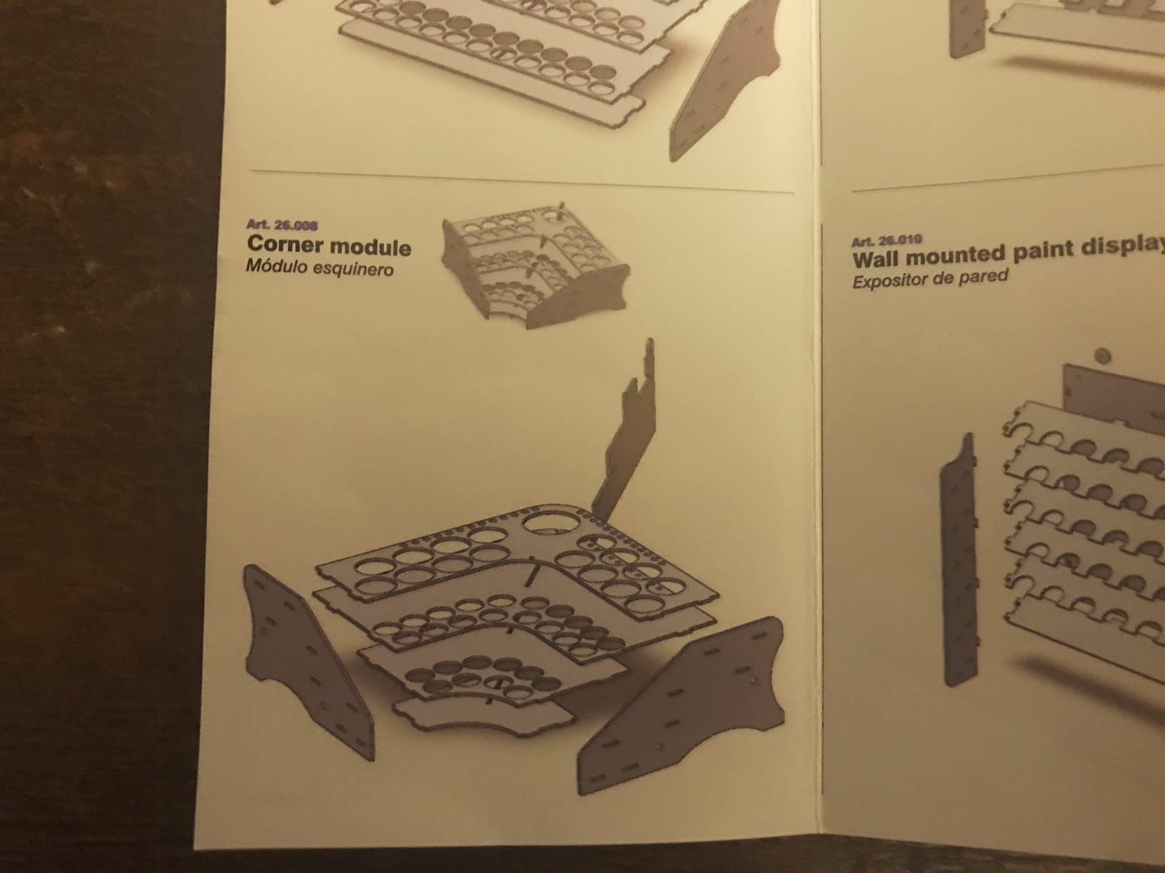 Vallejo - Corner Paint Storage Rack for Miniatures | 28 Bottles of 18 ml (0.6 fl.oz.), 16 of 35 ml (1.18 fl.oz.) or 60 ml (2.02 fl.oz.), 1 of 200 ml (6.76 fl.oz) and 26 Brushes customer photo 2