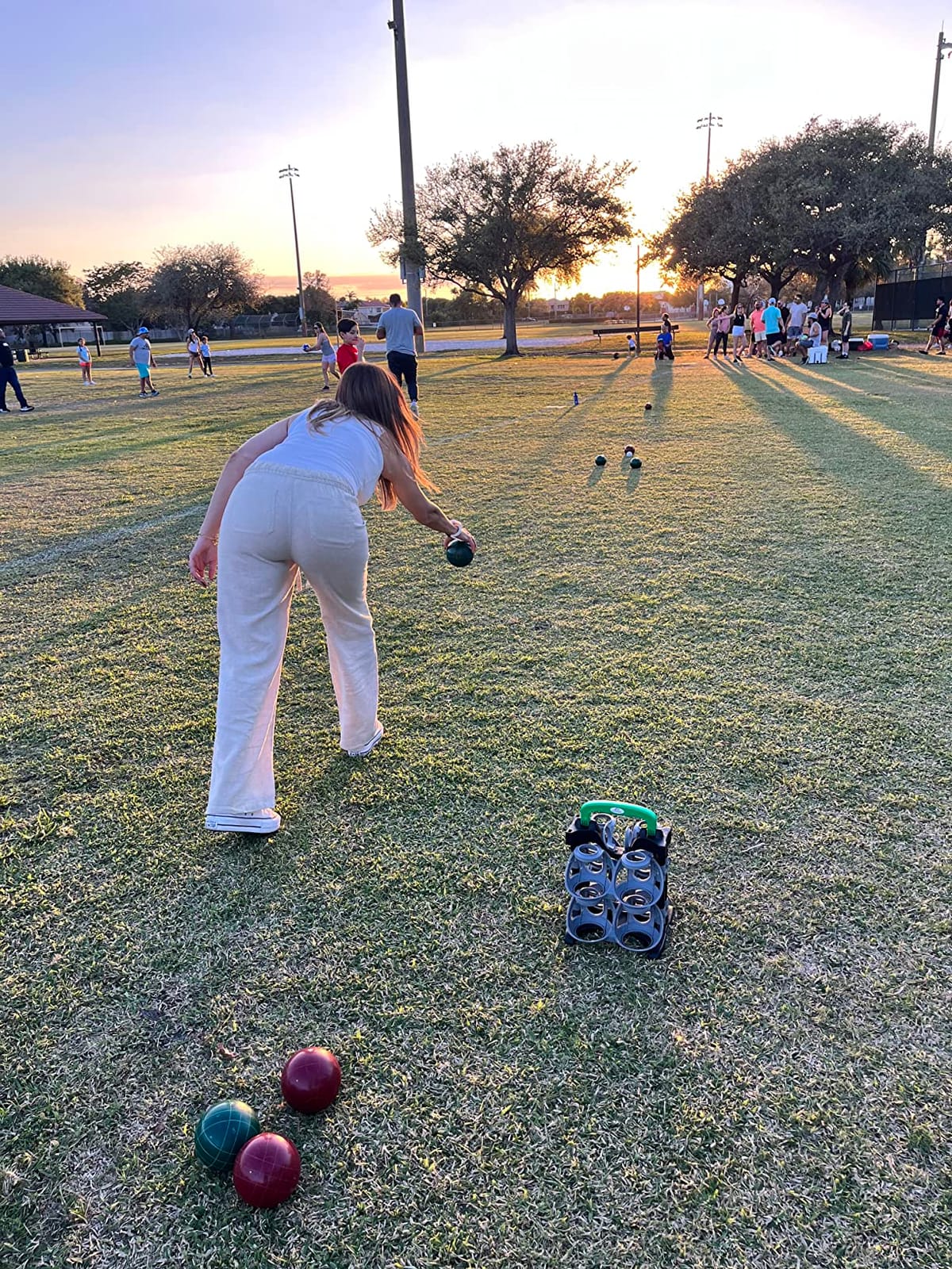 EastPoint Bocce Ball Set, 110mm, 8 Balls, Pallino, Outdoor Games | Tournament-Size Play, Portable Carry Case, For Backyard, Beach & Lawn Games, For Adults & Family, Yard Games customer photo 1