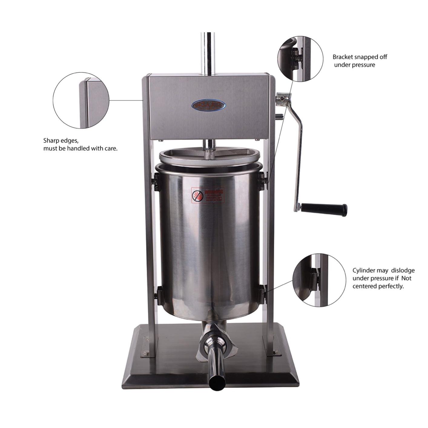 Hakka 15L/32LB Sausage Stuffer, Vertical Sausage Maker and Sausage Filler with 4 Stuffing Tubes (15L) customer photo 1