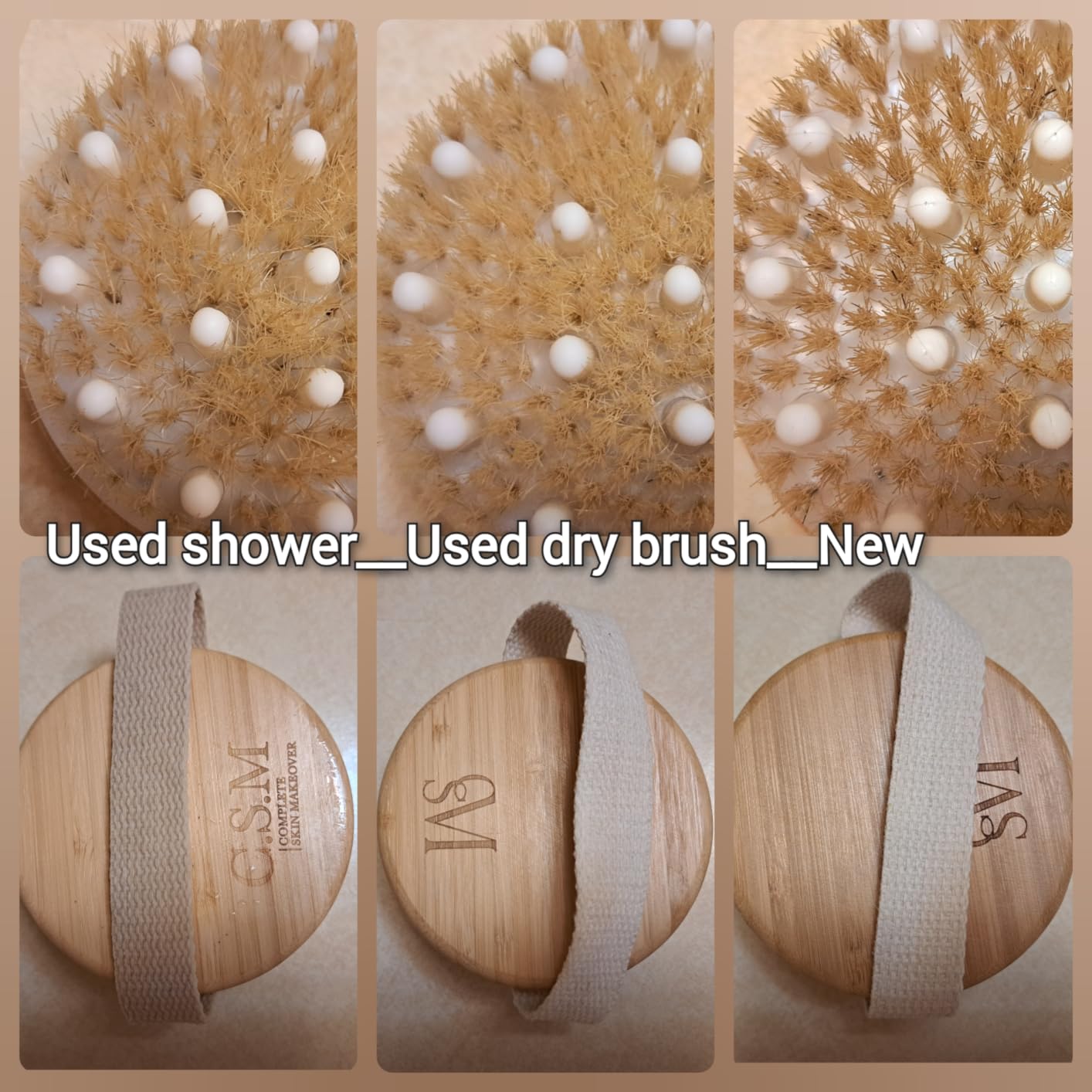 CSM Dry Brushing Body Brush for Lymphatic Drainage - Natural Boar Bristle Exfoliating Brush Set with Face Brush for Cellulite, Circulation & Glowing Skin customer photo 1