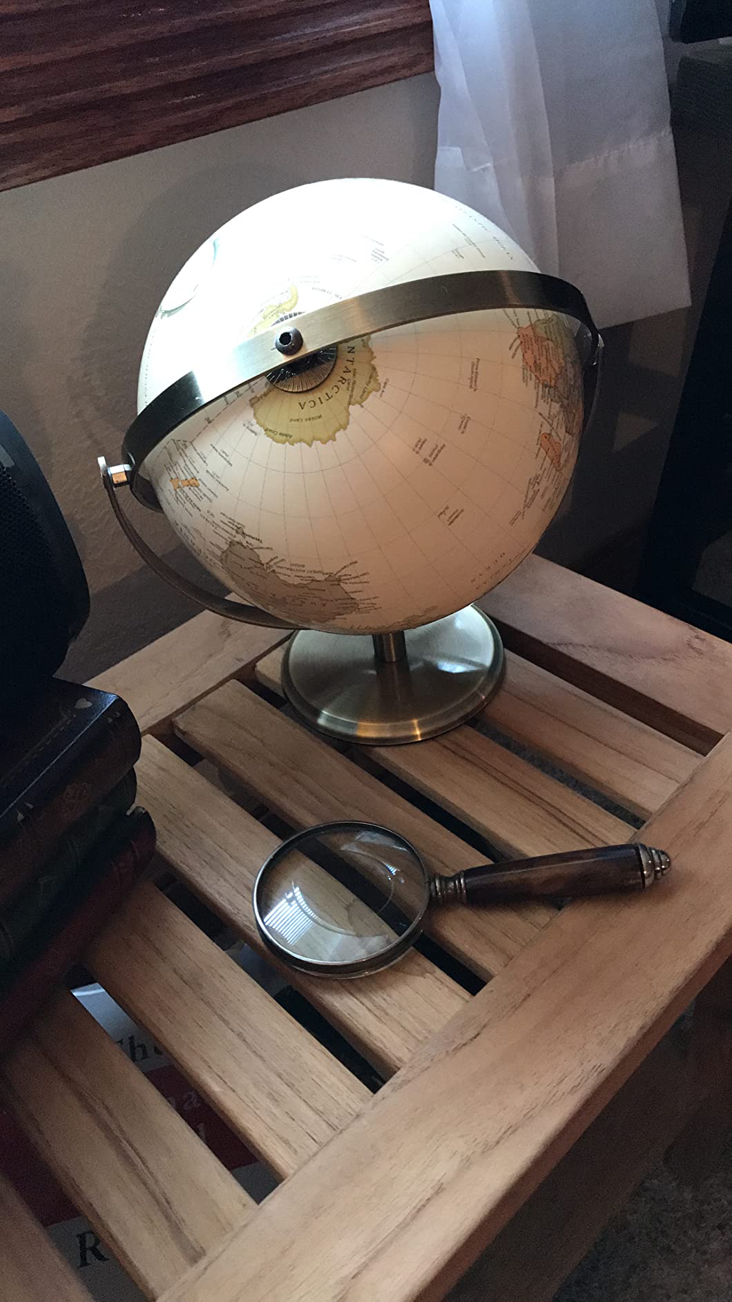 EXERZ 4 Inch Mini Antique Globe Rotating Modern Map in Vintage Color | All Direction Swivel Design With Detailed Geography For Office Desks Bookshelves Study Areas And Gift Giving customer photo 1