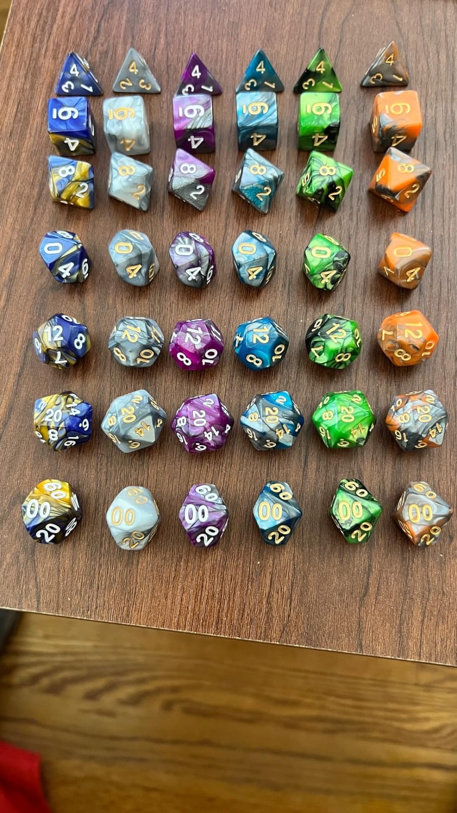 SmartDealsPro 5 x 7-Die Double-Colors Polyhedral Dice Sets with Pouches for D&D DND RPG MTG Dungeon and Dragons Table Board Roll Playing Games customer photo 2