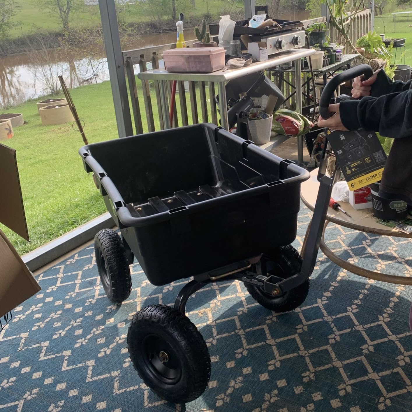 Gorilla Carts Poly Dump Cart, 600 lb. Capacity, 4 Cu ft, Quick Release Dump customer photo 2