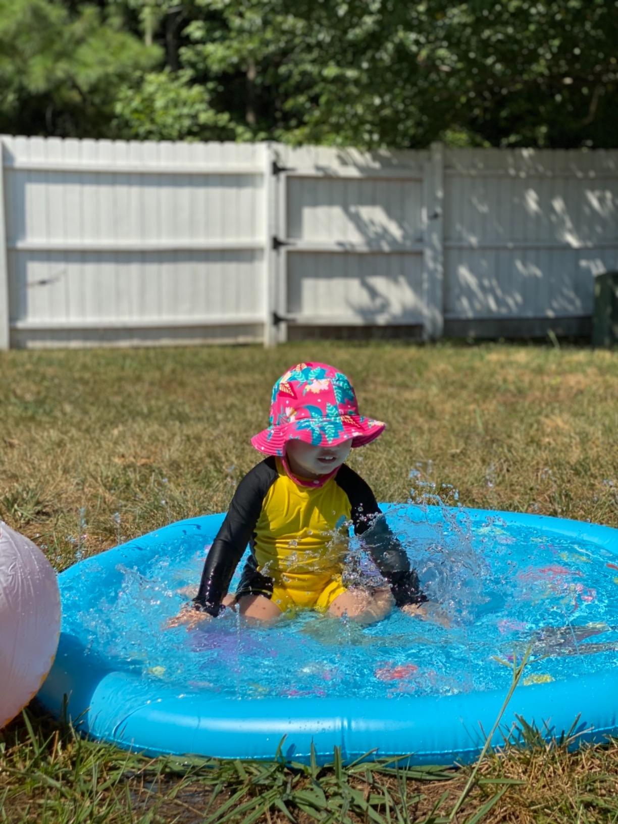 Hitop Kids Sprinklers for Outside, Splash Pad for Toddlers & Baby Pool 3-in-1 60