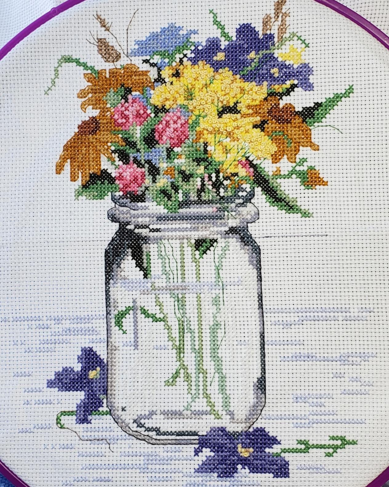 Janlynn 017-0112 'Wildflower Jar' Counted Cross Stitch Kit customer photo 2