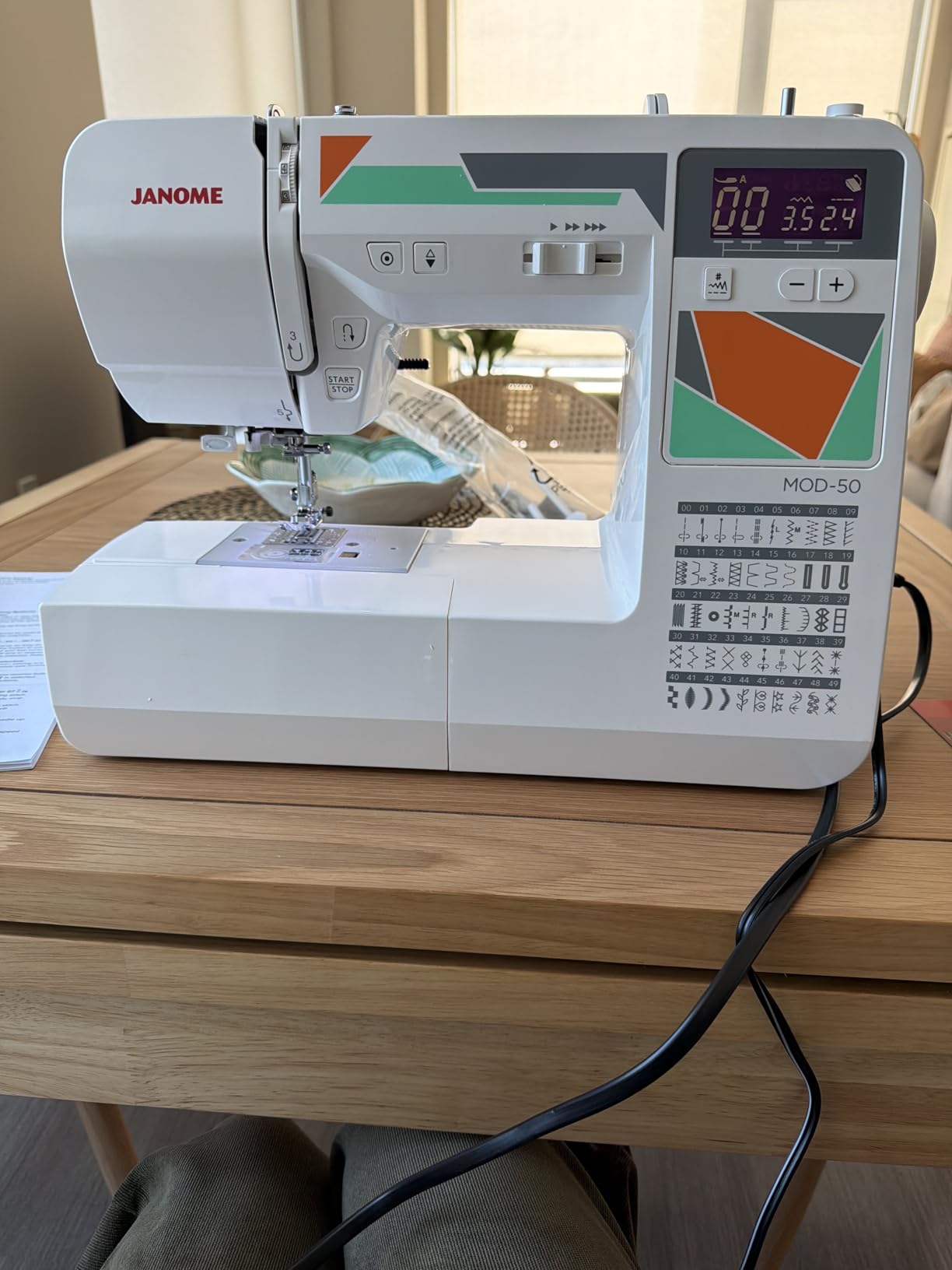 Janome MOD-50 Computerized Sewing Machine with 50 Built-In Stitches, 3 One-Step Buttonholes, Drop Feed and Accessories customer photo 2