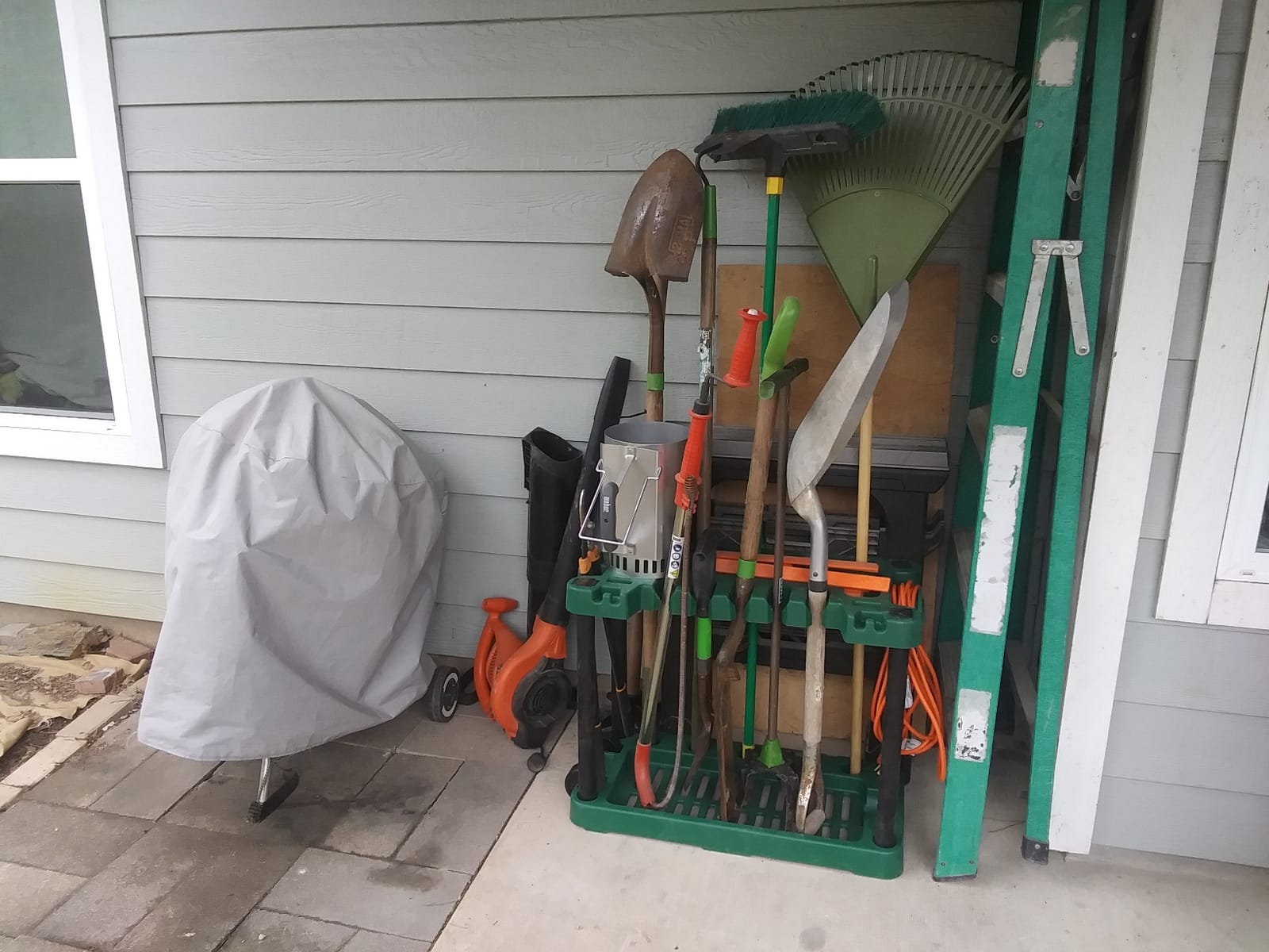 Garden Tool Organizer - Utility Rack, Holds Yard Tools - Garage Organizers and Storage Home Essentials by Stalwart - 40 Yard Tools, UNIT | Rolling Utility Cart with Wheels - Garage Organization and Storage Home Essentials customer photo 2