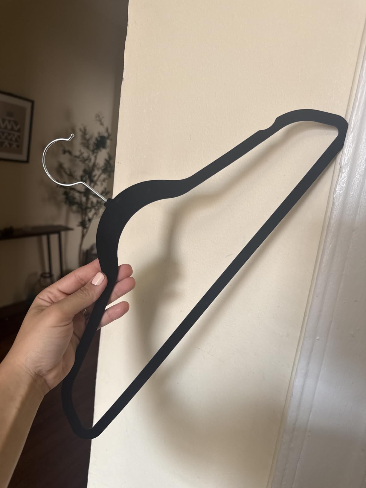 ZOBER Black Velvet Hangers 50 Pack - Clothes Hangers, Coat Hanger for Pants & Dress Clothes - Non Slip w/ 360 Degree Swivel customer photo 1
