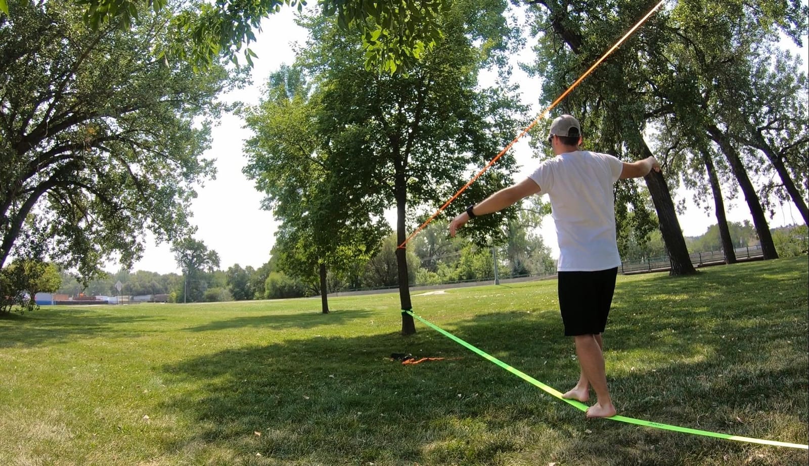 flybold Slackline Kit for Kids and Adults - 57 ft Balance Rope with Training Line, Tree Protectors, Arm Trainer, Ratchet Cover, and Carry Bag - Ideal for Tightrope Walking and Slackline Zipline customer photo 2