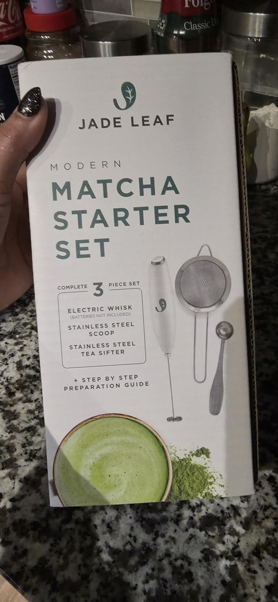 Jade Leaf Traditional Matcha Whisk Set | Matcha Set Includes: 1 Bamboo Matcha Whisk, 1 Bamboo Measuring Spoon, and 1 Matcha Sifter, plus 30-page Guide Book customer photo 2
