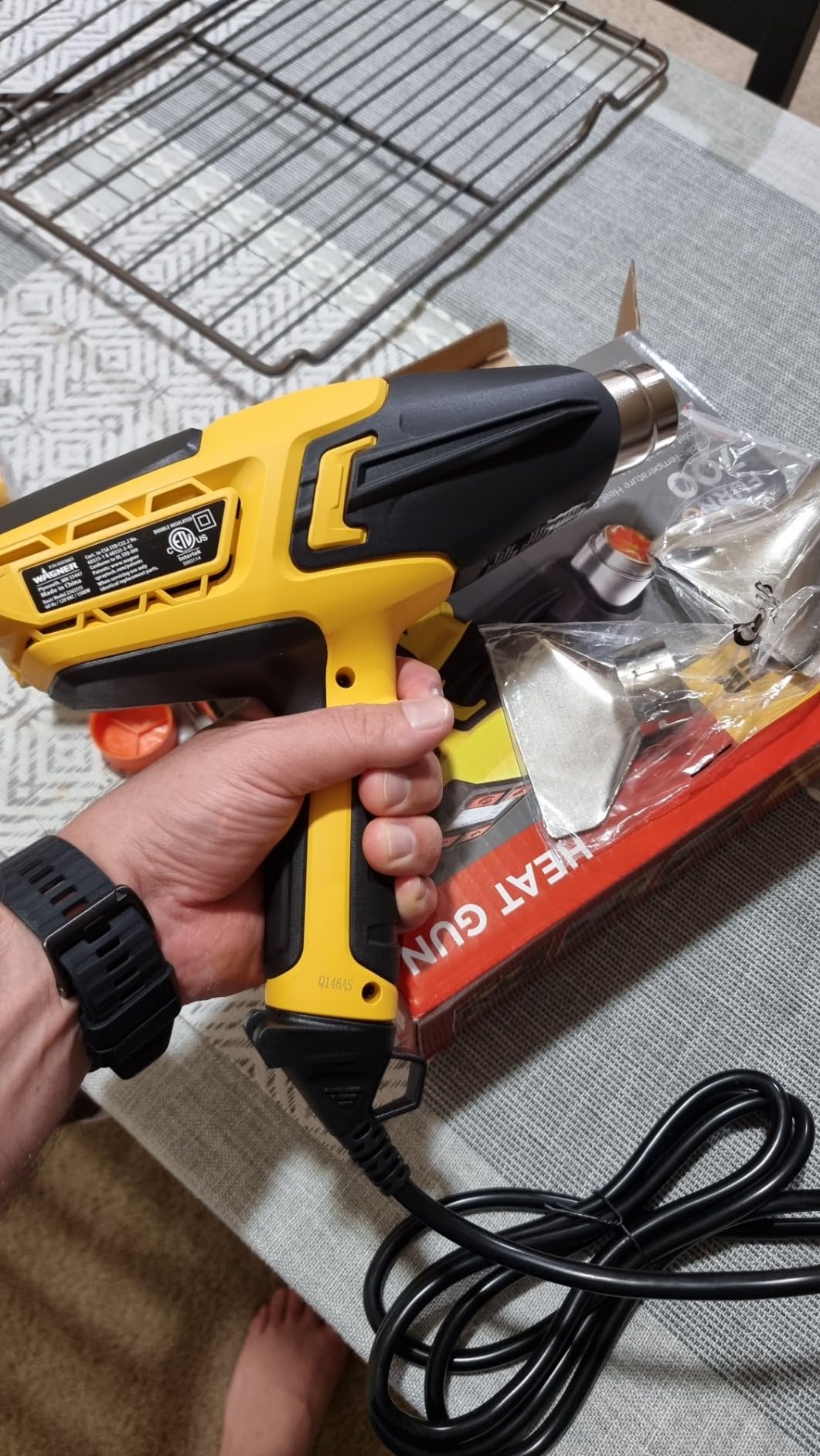 Wagner Spraytech FURNO 700 Variable-Temperature Heat Gun, 125°F to 1300°F | Digital heat gun with two nozzles for paint, PVC and craft projects. customer photo 2