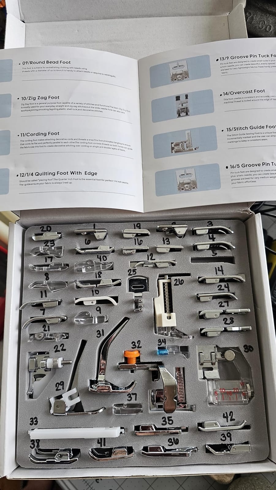 Sewing Machine Presser Feet Set 42 Pcs for Brother, Babylock, Singer, Janome, Elna, Toyota, New Home, Simplicity, Necchi, Kenmore, and Most of Low Shank Sewing Machines customer photo 1