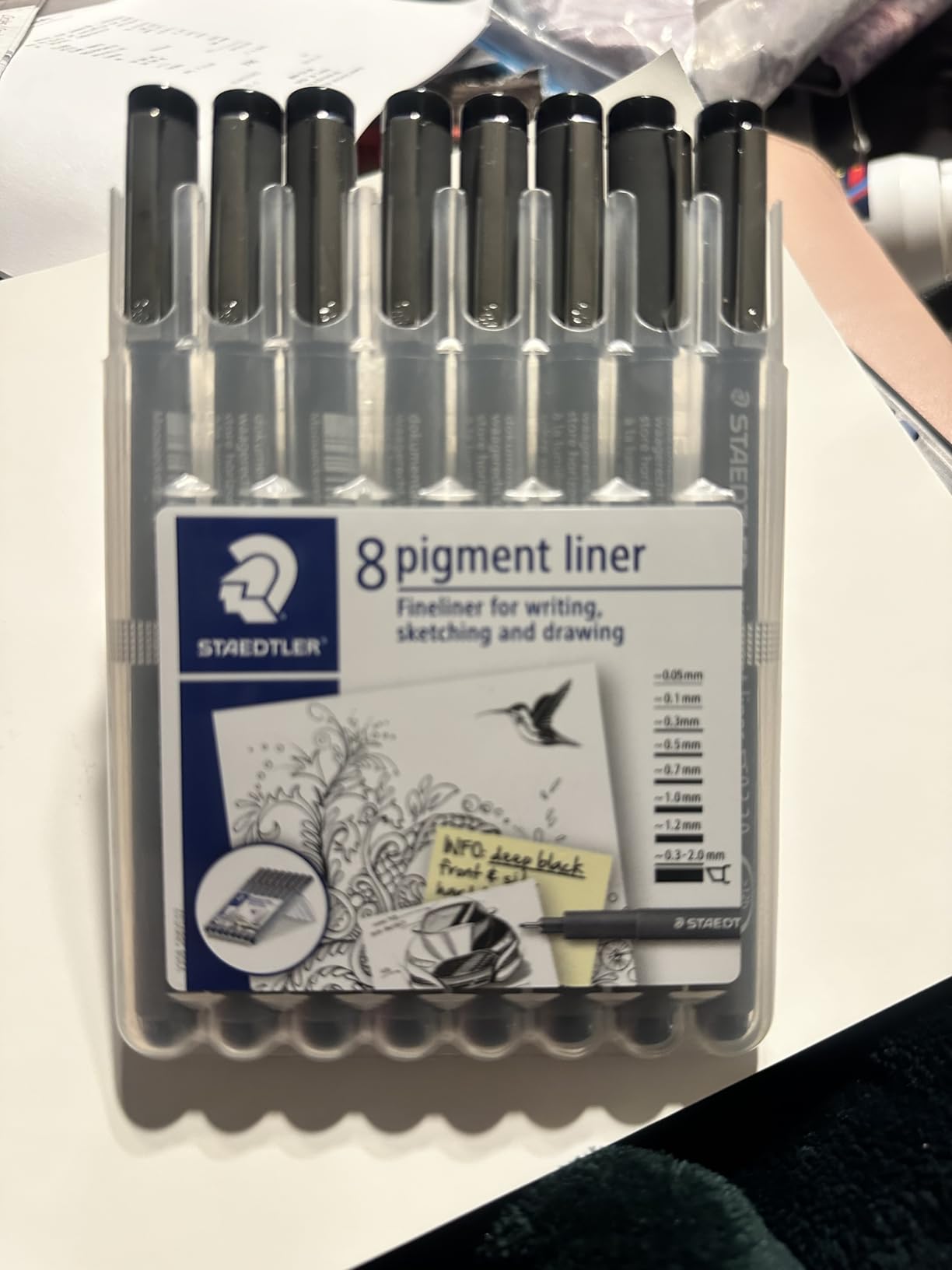 STAEDTLER 308 SB8 Pigment Liner Pens - Assorted Line Widths, Black (Set of 8) customer photo 2