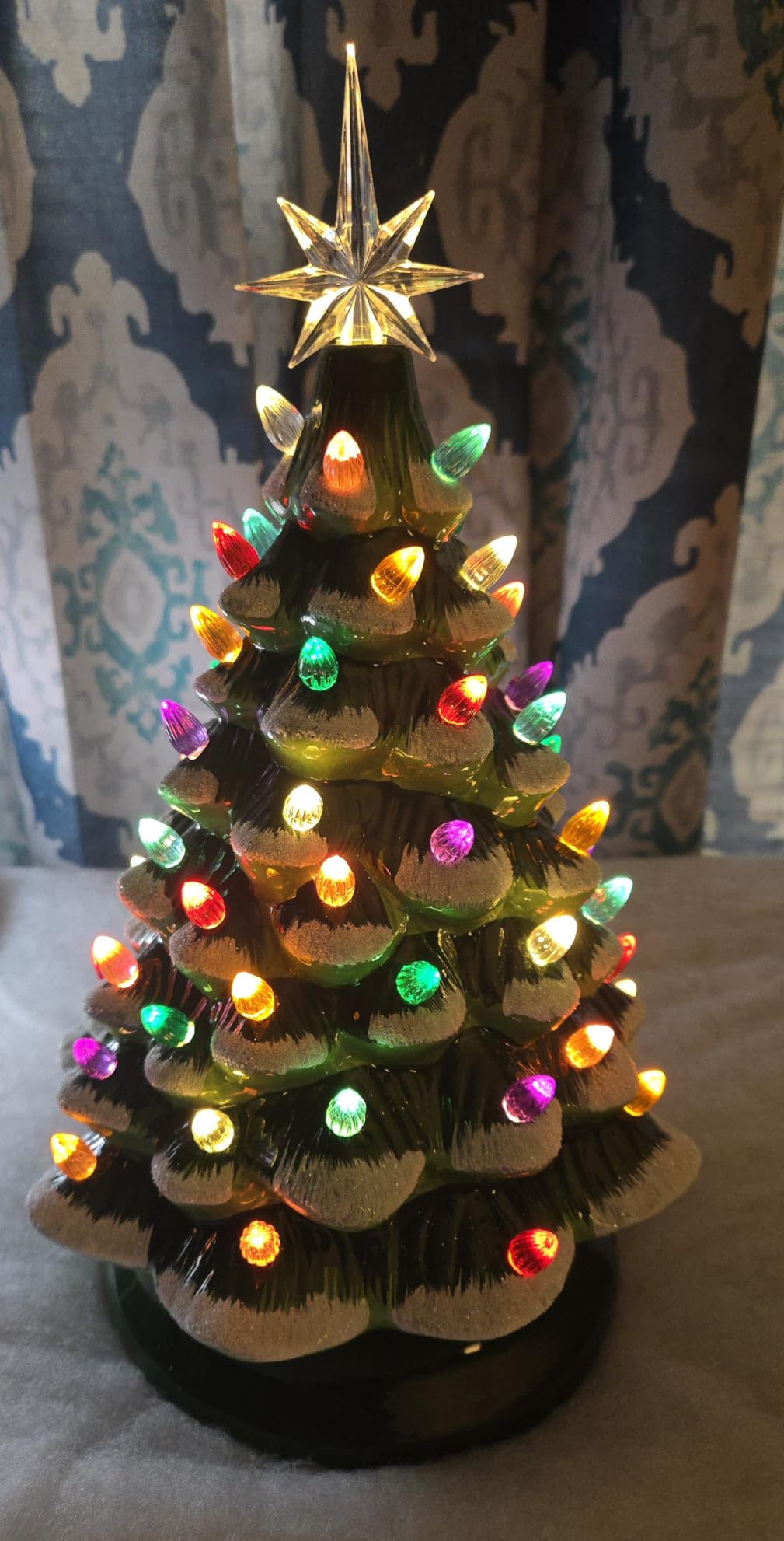 Best Choice Products 15in Ceramic Christmas Tree, Pre-lit Hand-Painted Tabletop Holiday Tree, Star Topper, 64 Lights - Green w/Multicolored Bulbs customer photo 1