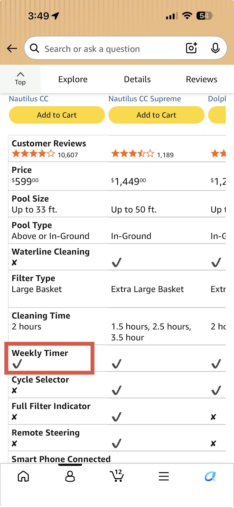 Dolphin Nautilus CC Automatic Robotic Pool Vacuum Cleaner, Wall Climbing Scrubber Brush, Top Load Filter Access, Ideal for Above/In-Ground Pools up to 33 FT in Length customer photo 2