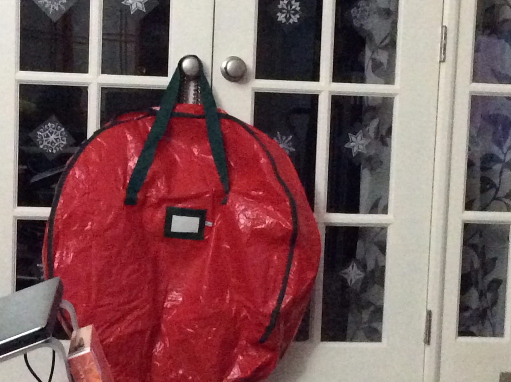 ZOBER Christmas Wreath Storage Container 36 Inch - Wreath Bag for Artificial Wreaths Box - Dual Zippered Wreaths Storage Bag with Strong Durable Handles - Red customer photo 2