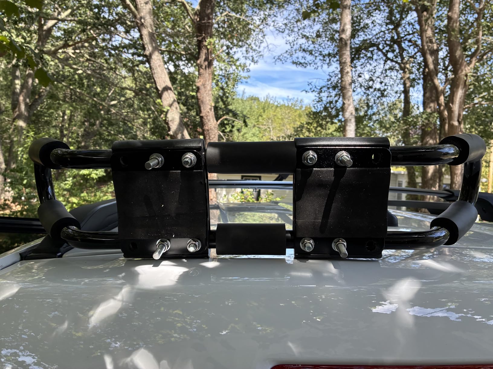 2 Pairs Heavy Duty Kayak Rack-Includes 4 Pcs Ratchet Tie-Mount on Car Roof Top Crossbar-Easy to Carry Kayak Canoe Boat Surf Ski (J-Bar Rack) customer photo 1