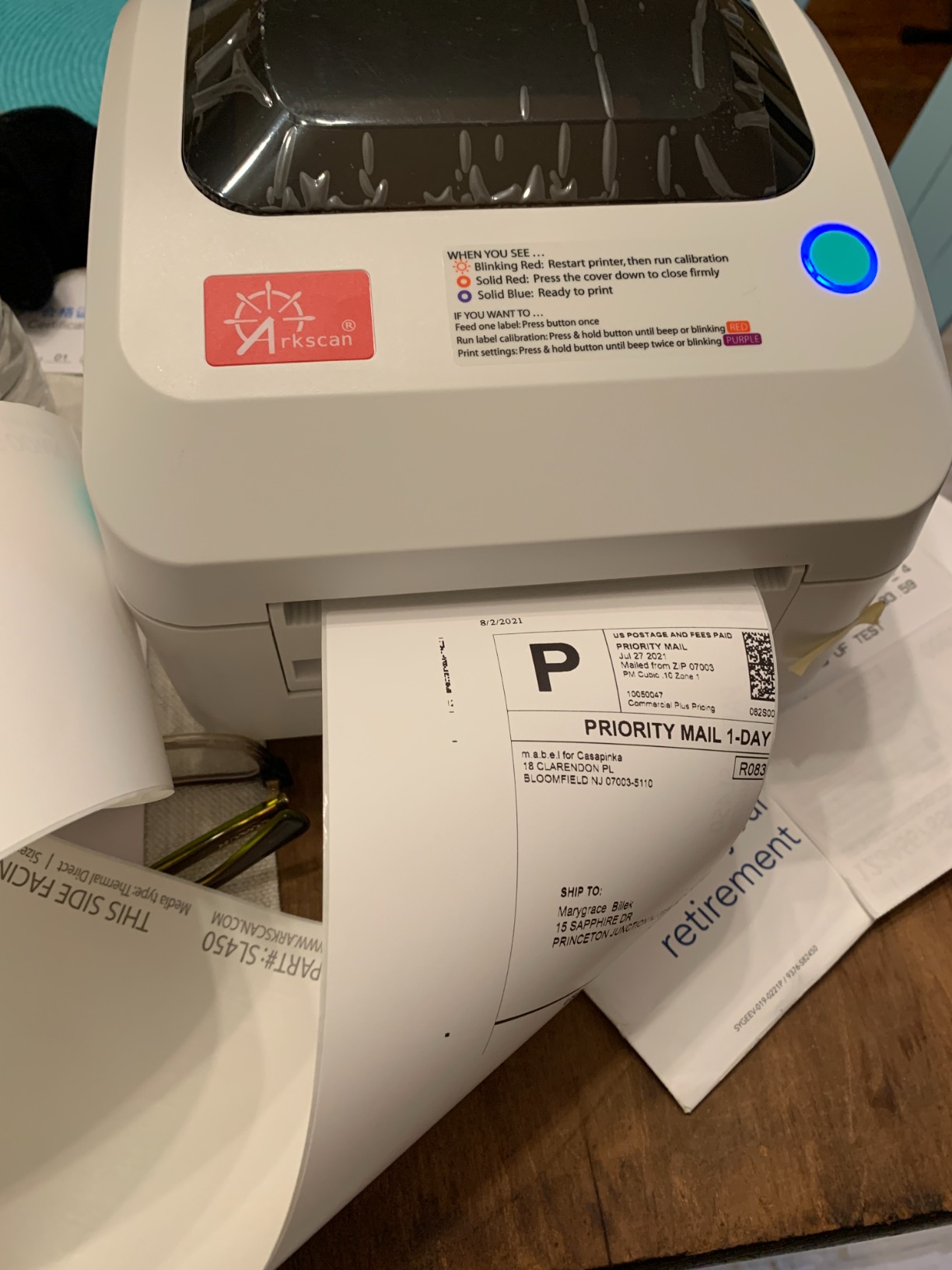 Arkscan 2054A Shipping Label Printer for Windows Mac Chromebook Android, Supports Amazon Ebay Paypal Etsy Shopify ShipStation Stamps UPS USPS FedEx DHL, Roll & Fanfold 4x6 Direct Thermal Label customer photo 2