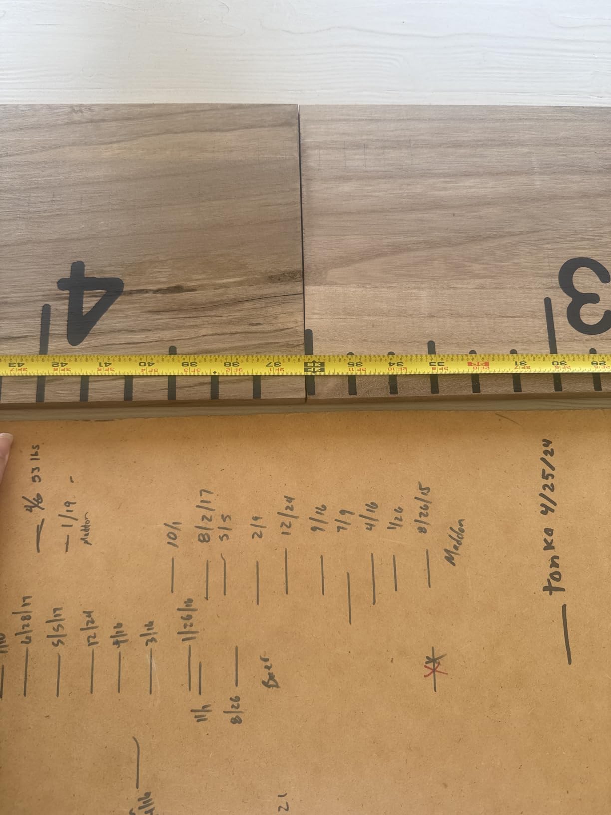 Kate and Laurel Growth Chart 6.5' Wood Wall Ruler, Rustic Brown customer photo 1