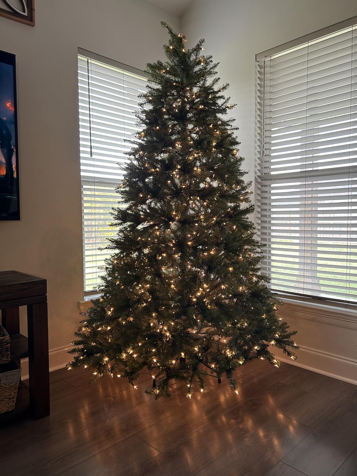 National Tree Company 6 ft Pre-Lit Dunhill Fir Artificial Christmas Tree, 600 Warm White LED Lights, 1,430 Tips, Includes Stand, Green customer photo 2