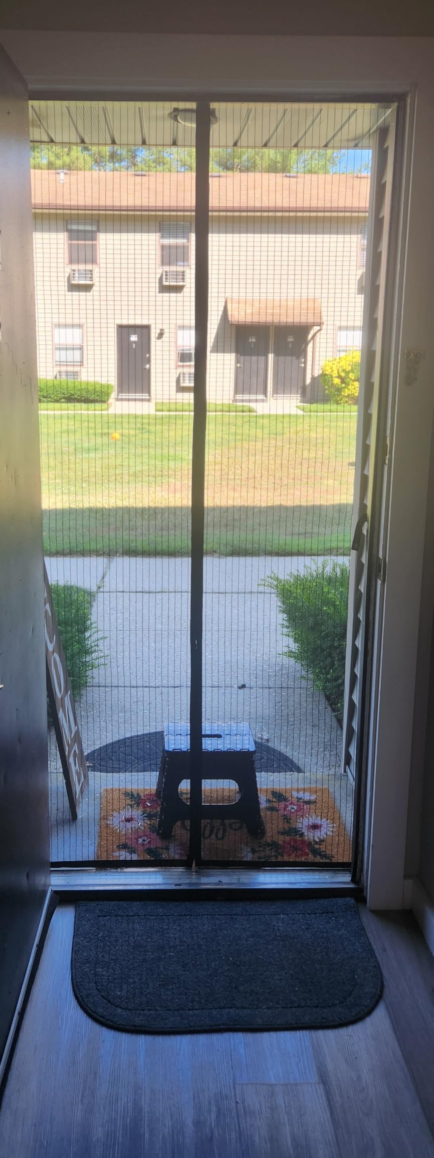 AUGO Magnetic Screen Door - Self Sealing, Heavy Duty, Hands Free Mesh Partition Keeps Bugs Out - Pet and Kid Friendly - Patent Pending Keep Open Feature - 38 Inch x 83 Inch customer photo 2