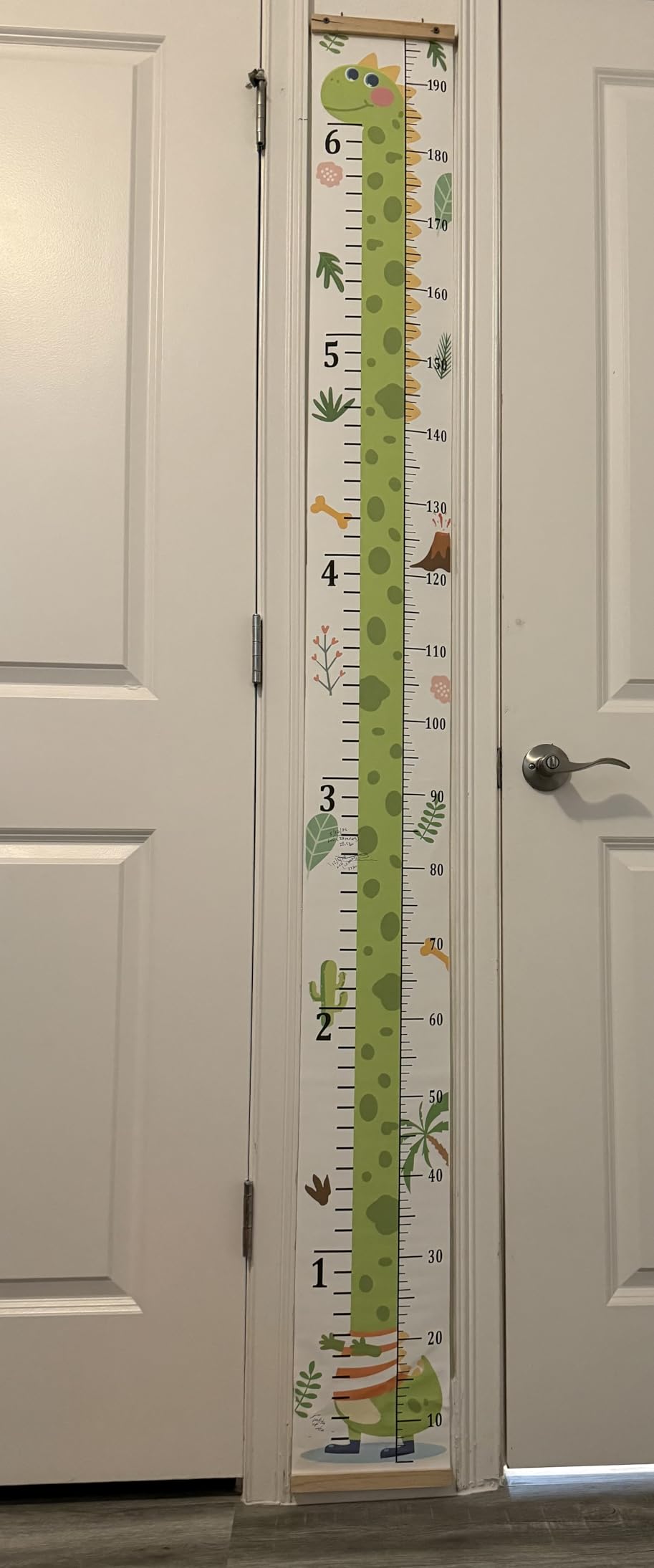 Mibote Baby Growth Height Chart Handing Ruler Wall Decor for Kids, Canvas Removable Height Growth Chart 79